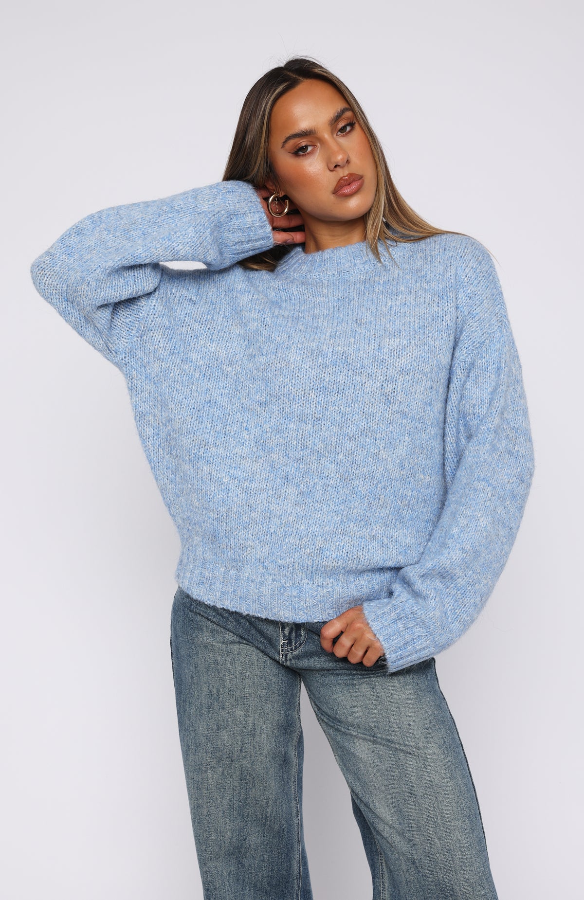 Premium Ice Queen Knit Sweater in Baby Blue - Ultimate Comfort & Style