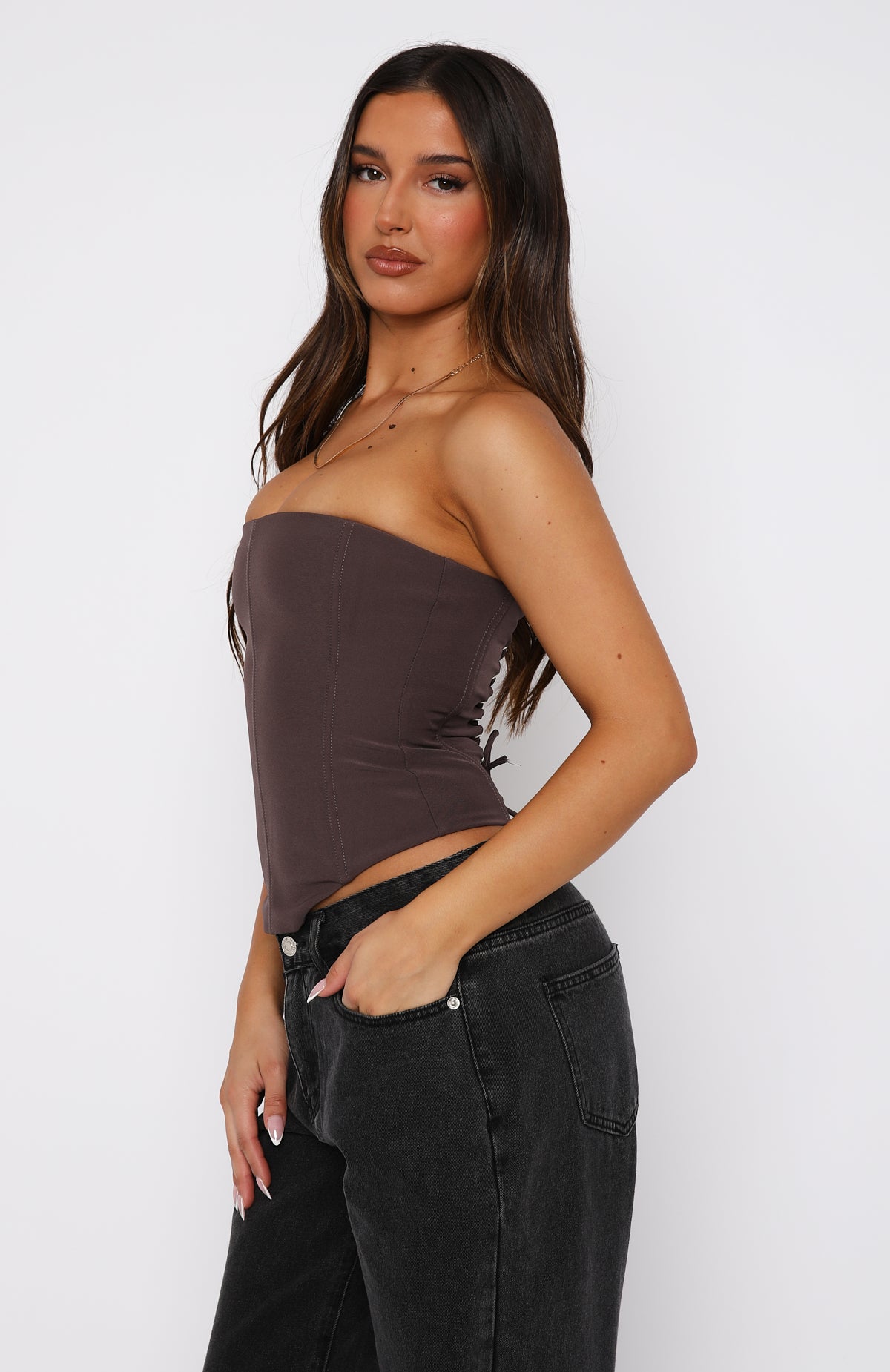 Ultimate Strapless Bustier in Luxe Chocolate