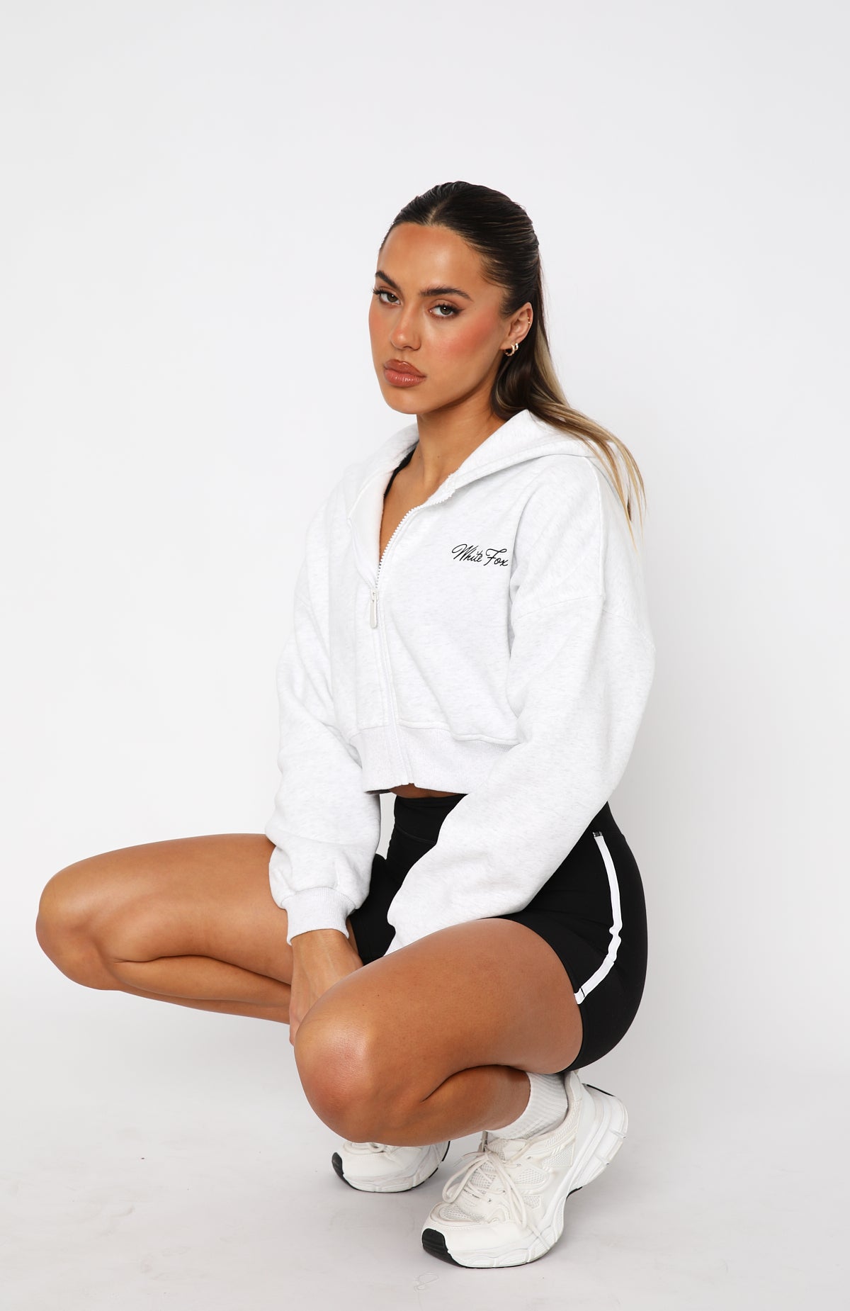 Ultimate Stepping Out Cropped Hoodie - Grey Marle