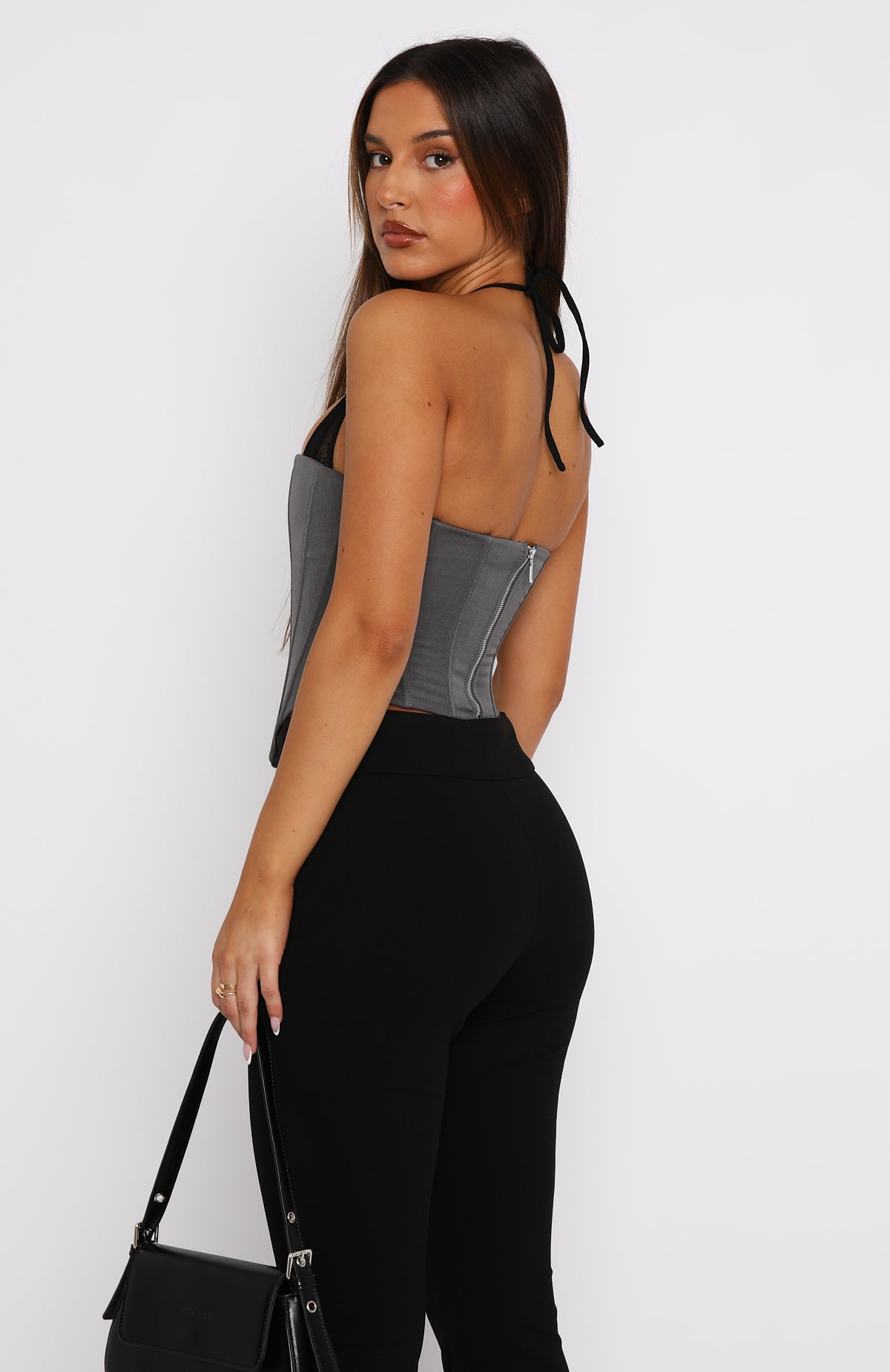 Premium Strapless Bustier in Charcoal