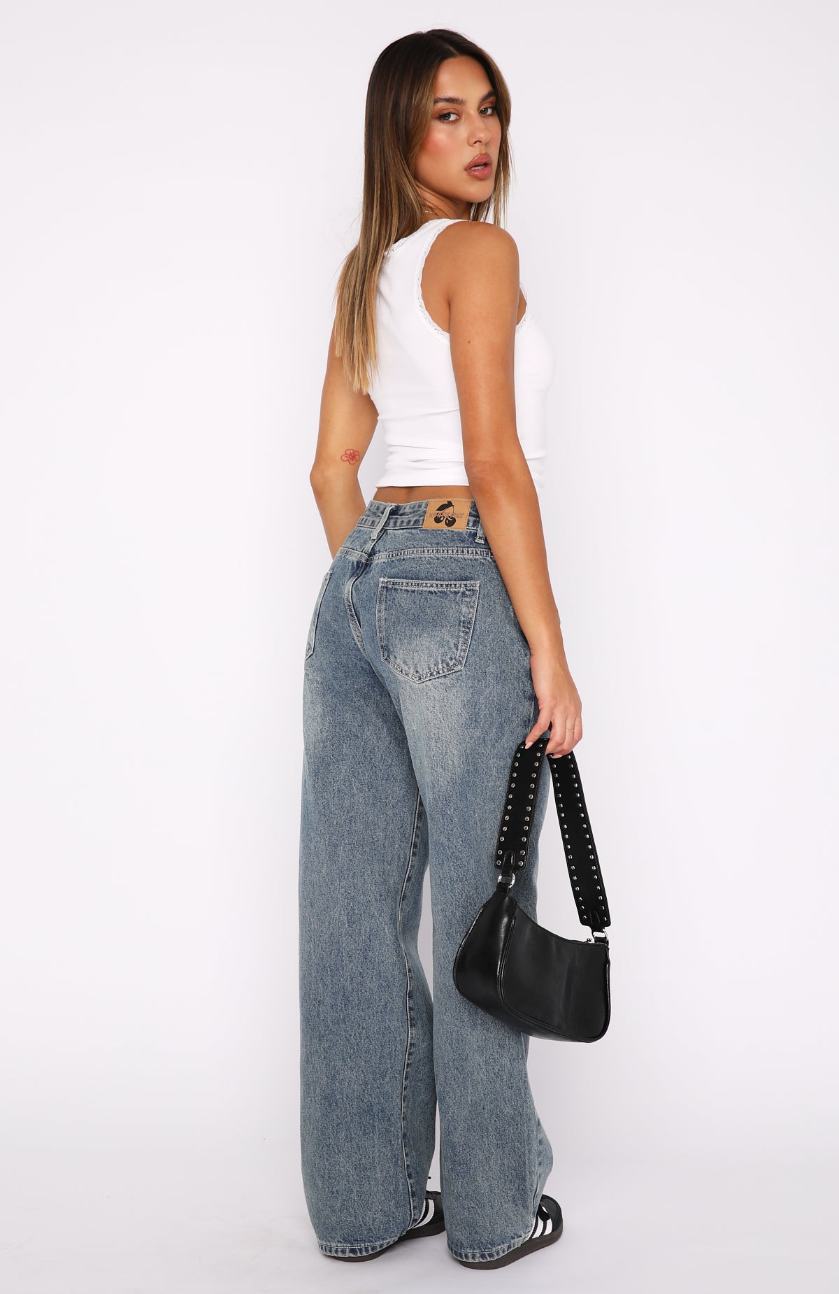 Ultimate Low-Rise Wide Leg Jeans - Brown Blue Acid Wash | Premium Denim Style