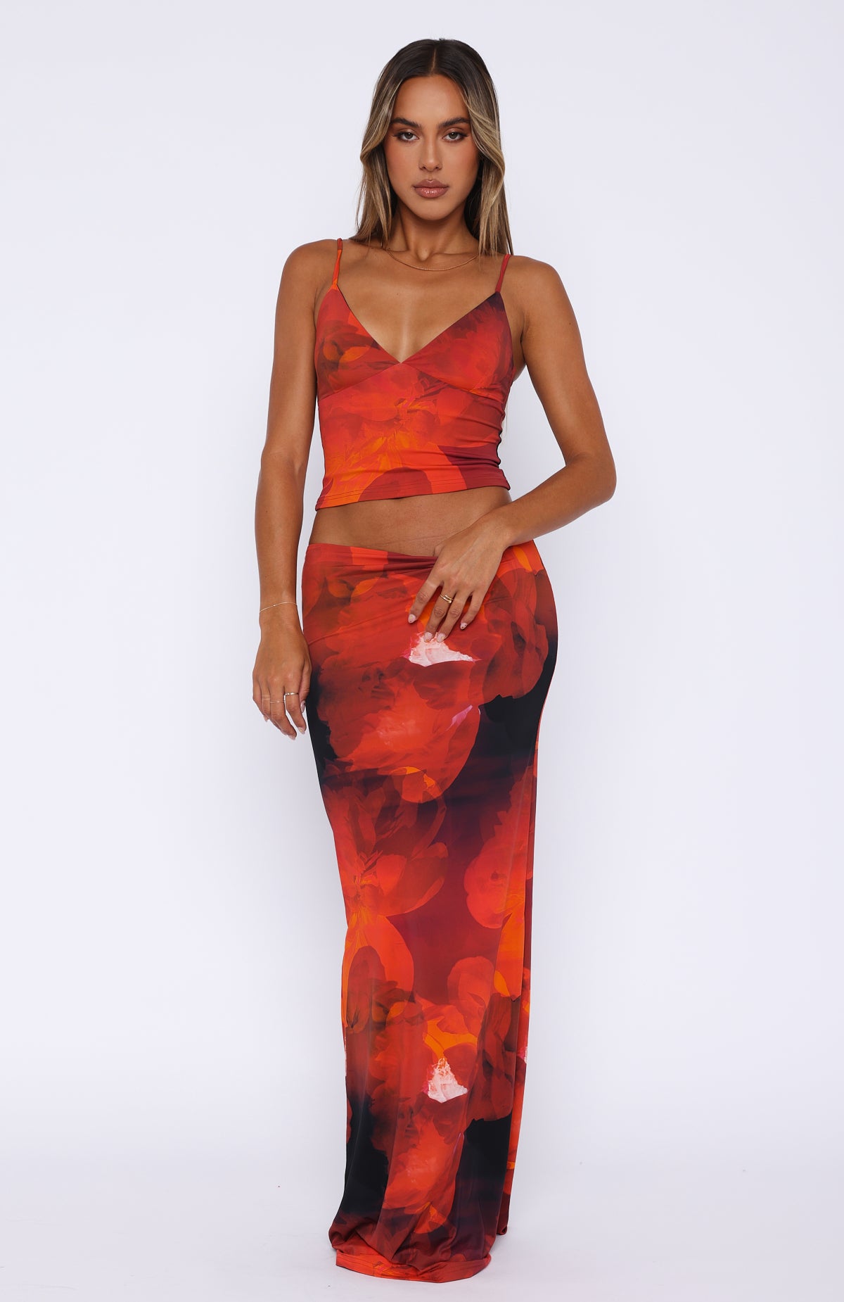 Premium Sweet Salutations Maxi Skirt - Ember Elegance