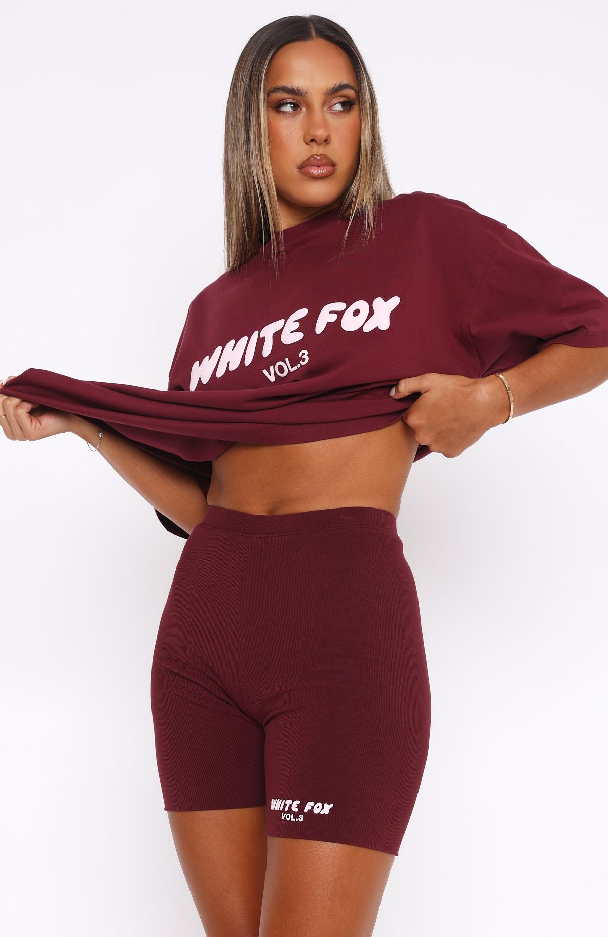Premium Offstage Ribbed Bike Shorts - Red Velvet | Ultimate Comfort