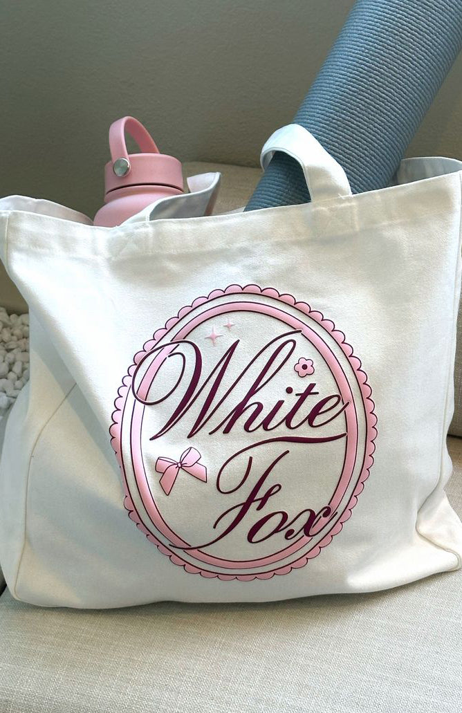 Premium Pilates Princess Tote Bag - Off White | Stylish & Durable