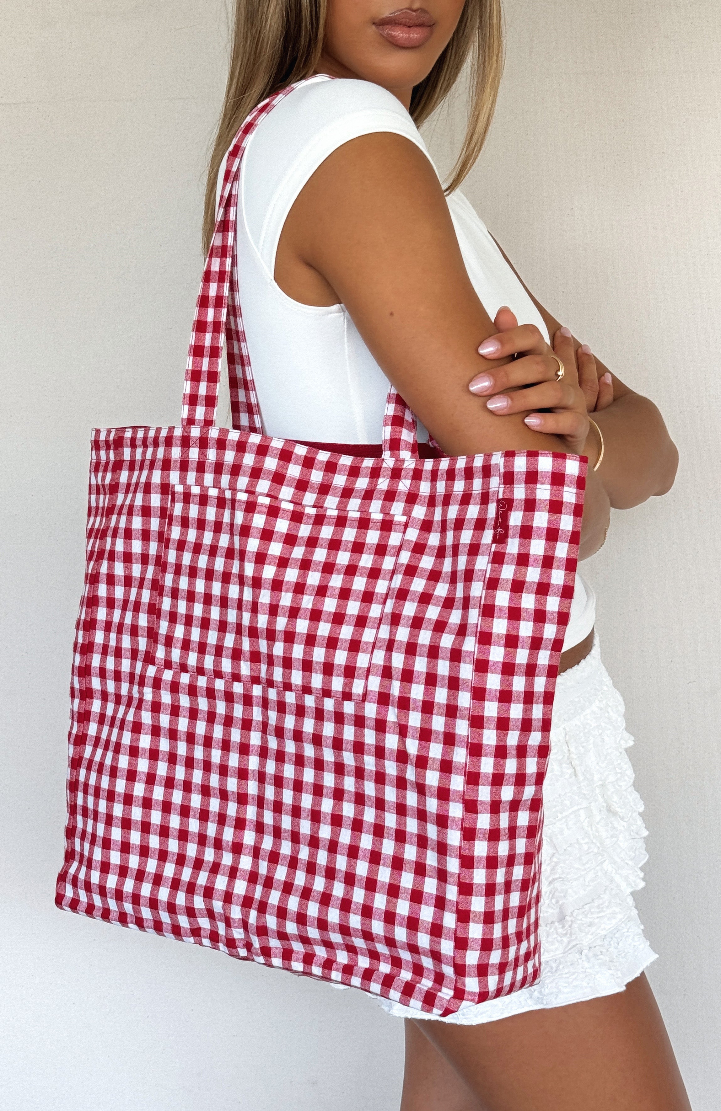 Premium Red Gingham Love Tote Bag - Ultimate Soft Girl Essential