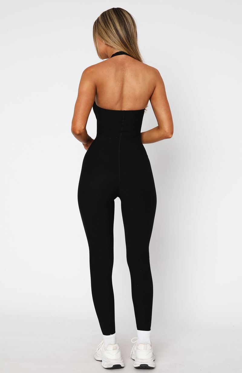 Premium Combat Halter Jumpsuit - Ultimate Black Edition