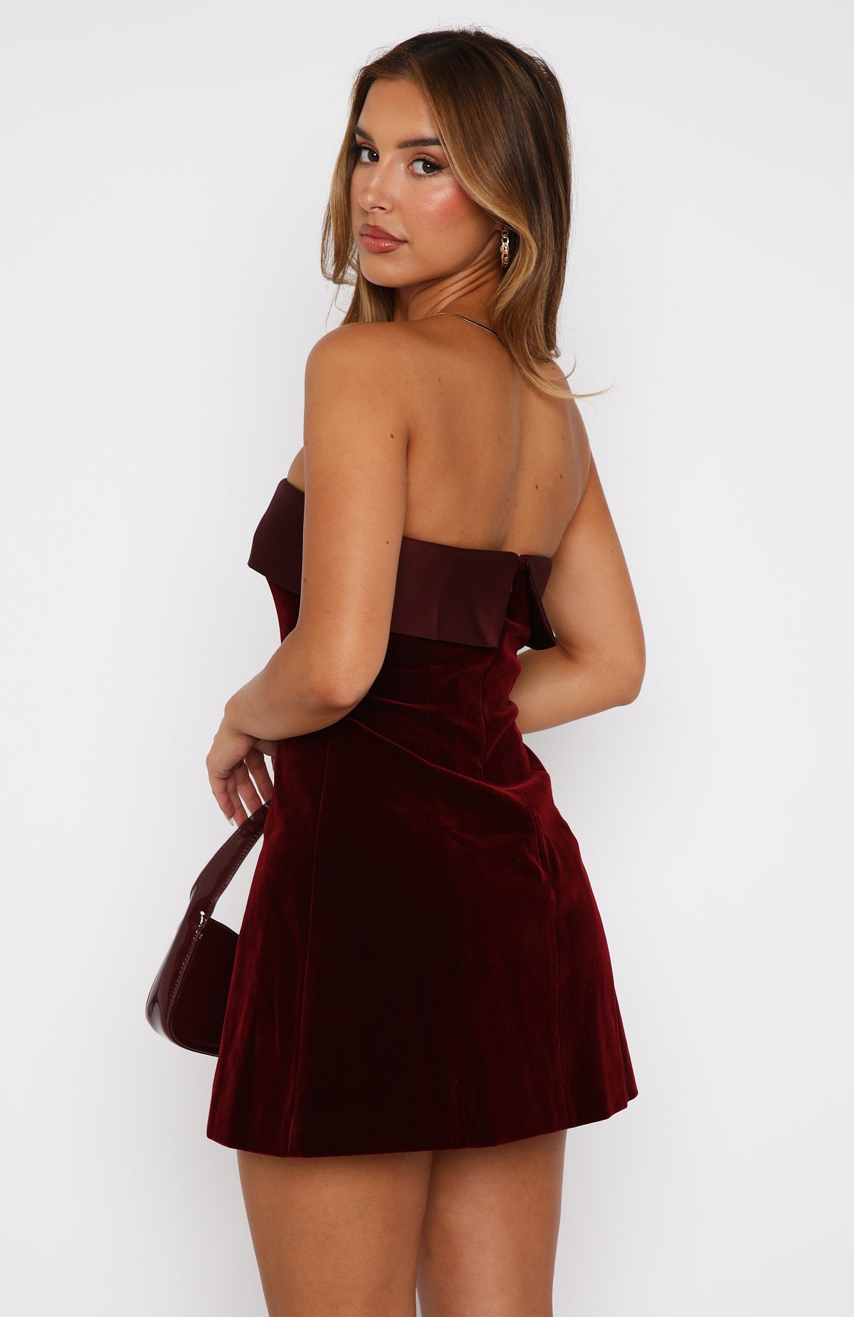 Ultimate Let Loose Strapless Mini Dress - Deep Red