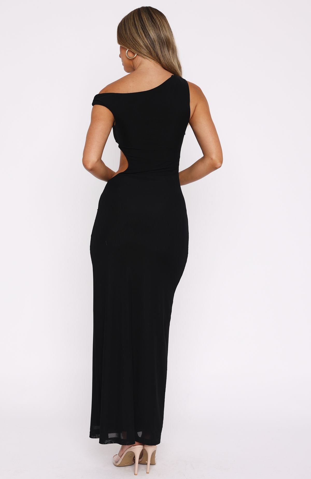 Premium Living For The Weekend Mesh Maxi Dress - Black