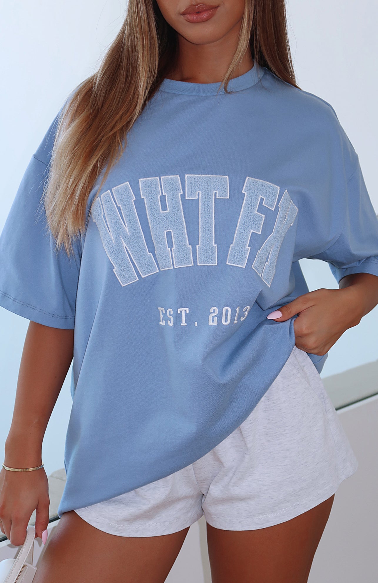 Premium Give It Away Oversized Tee in Dusty Blue | Ultimate Comfort & Style