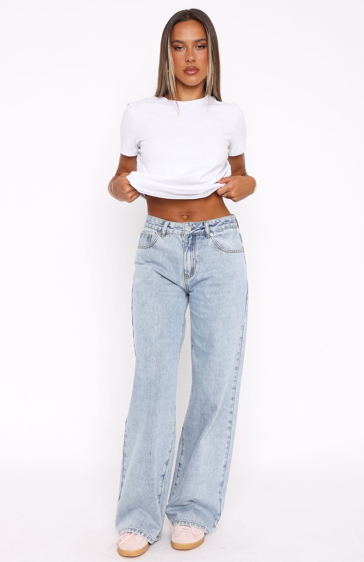 Premium Emma Wide Leg Jeans - Mid Blue | Ultimate Comfort & Style