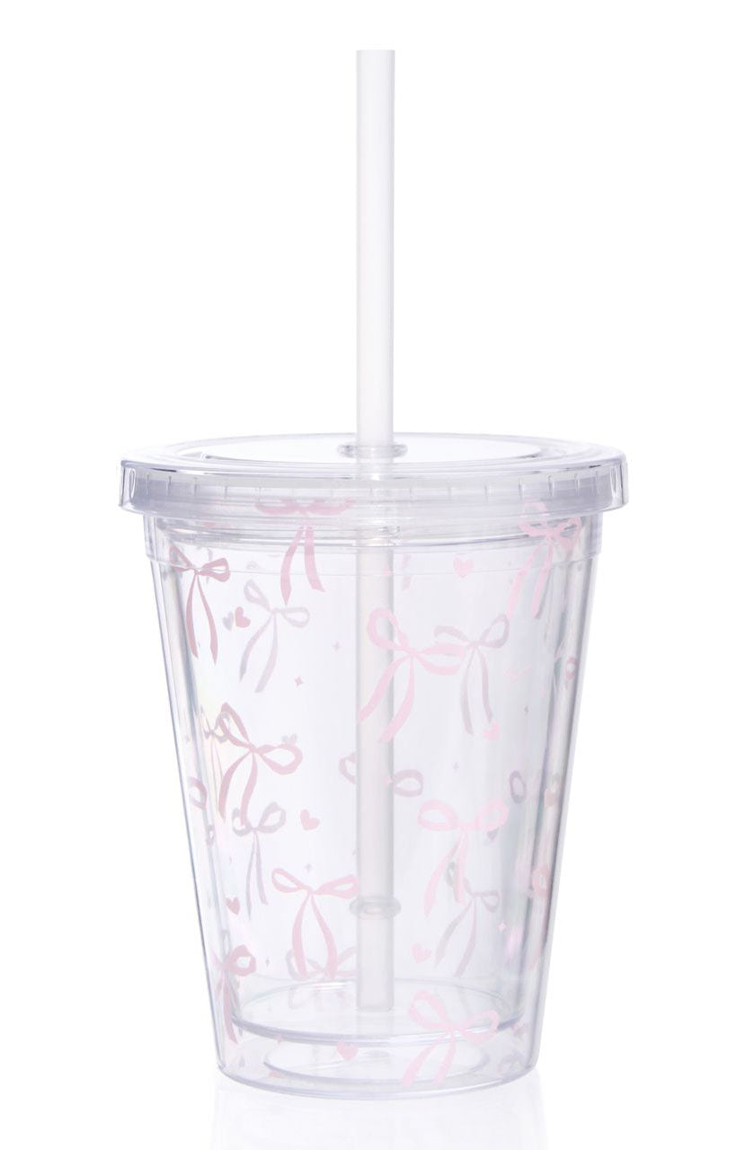 Premium Iced Latte Tumbler with Pink Bow - Ultimate Coffee Companion