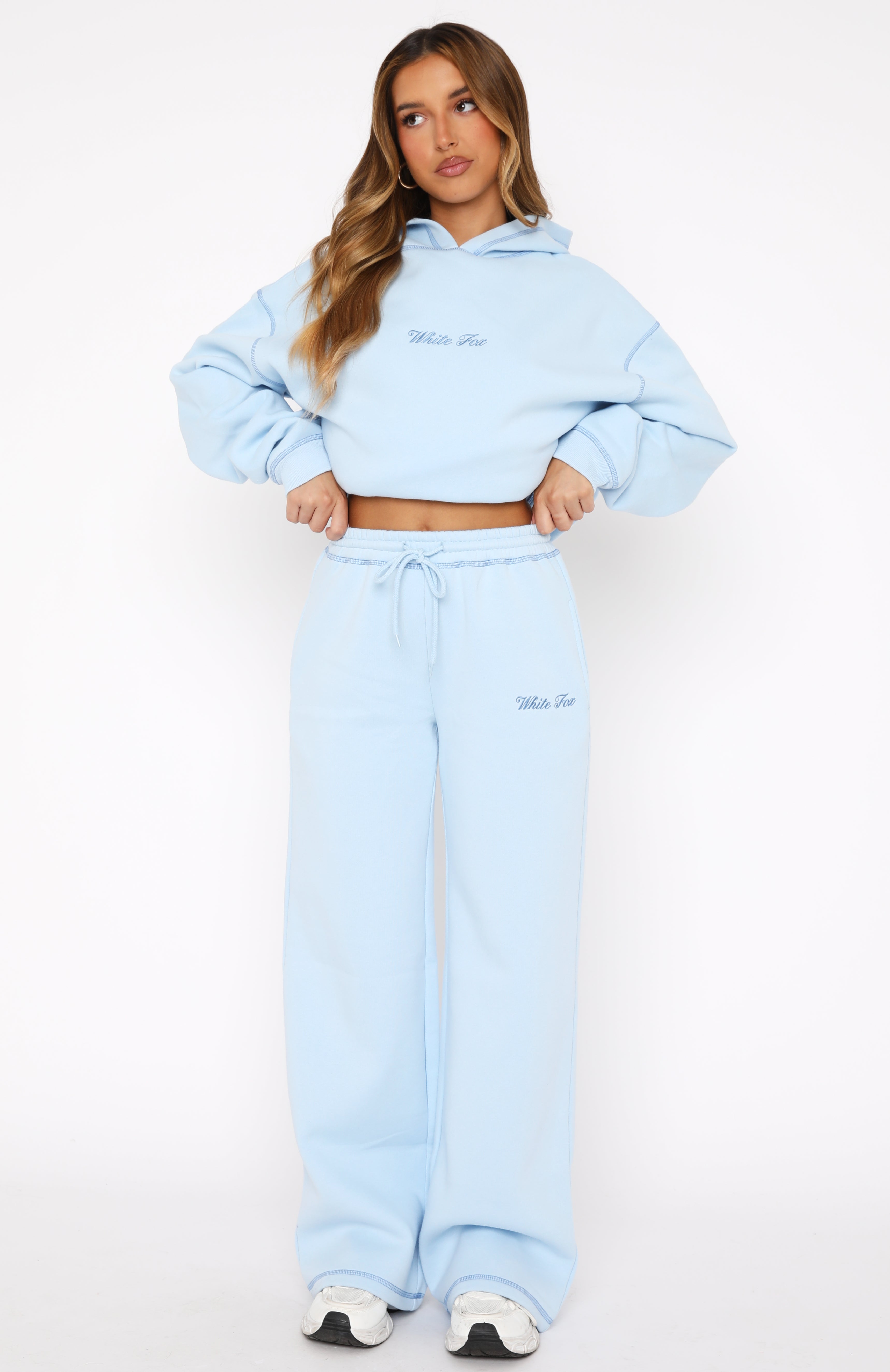 Ultimate Comfort Wide Leg Sweatpants in Baby Blue