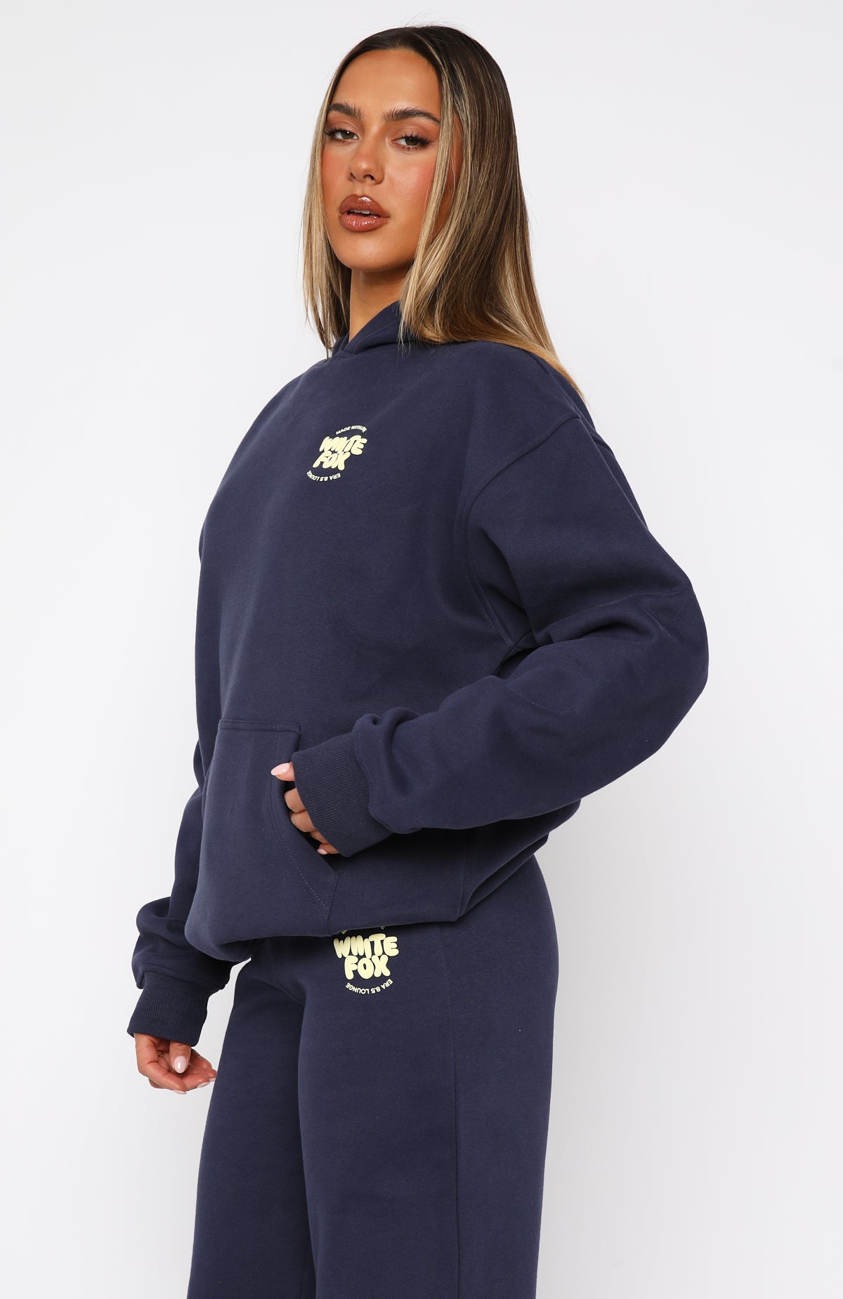 Premium With Love For You Oversized Hoodie - Navy