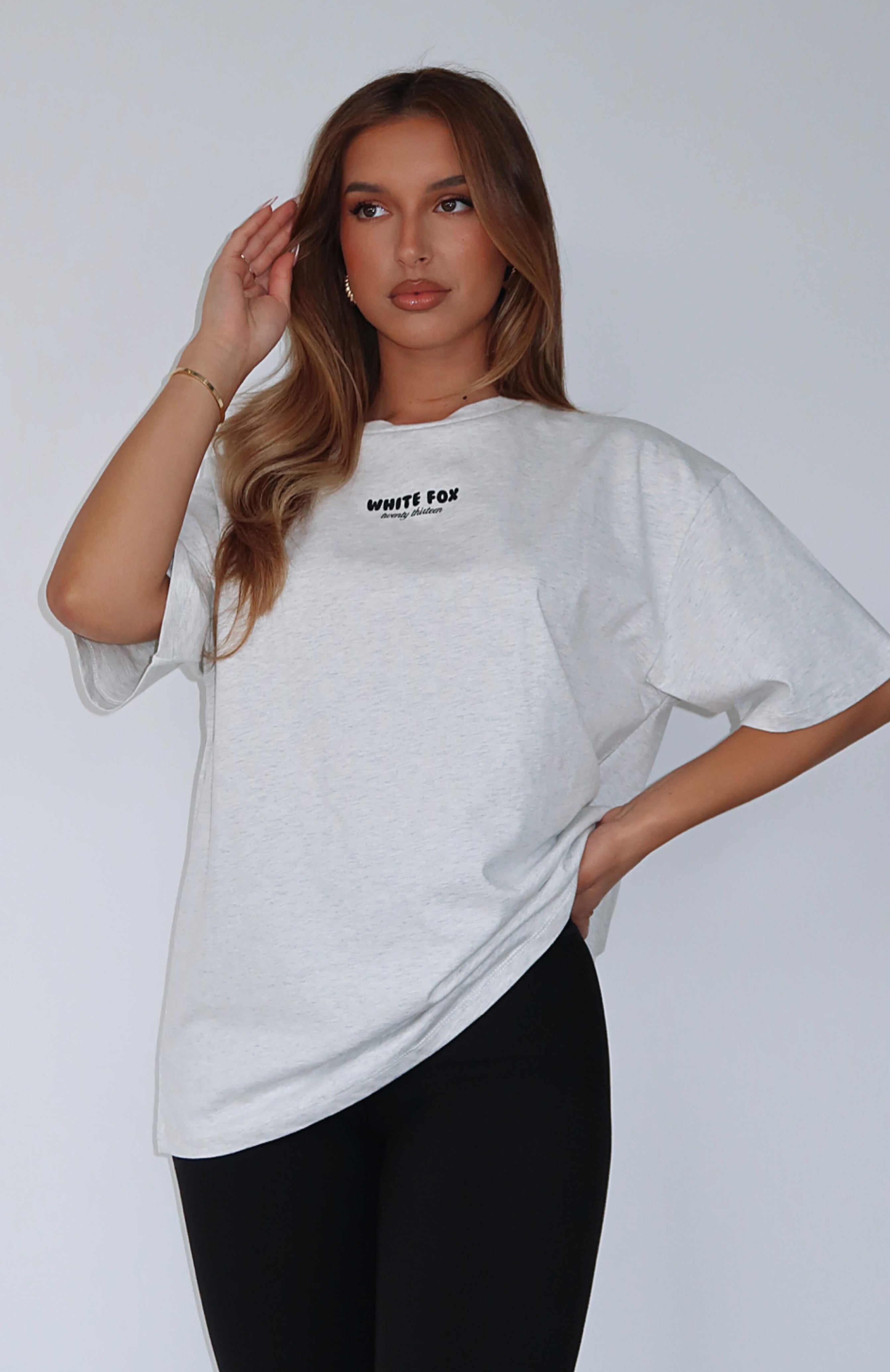 Premium Oversized Cotton Tee - Grey Marle