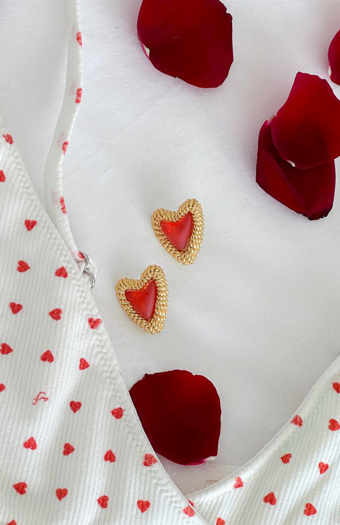 Premium Gold Ida Heart Earrings