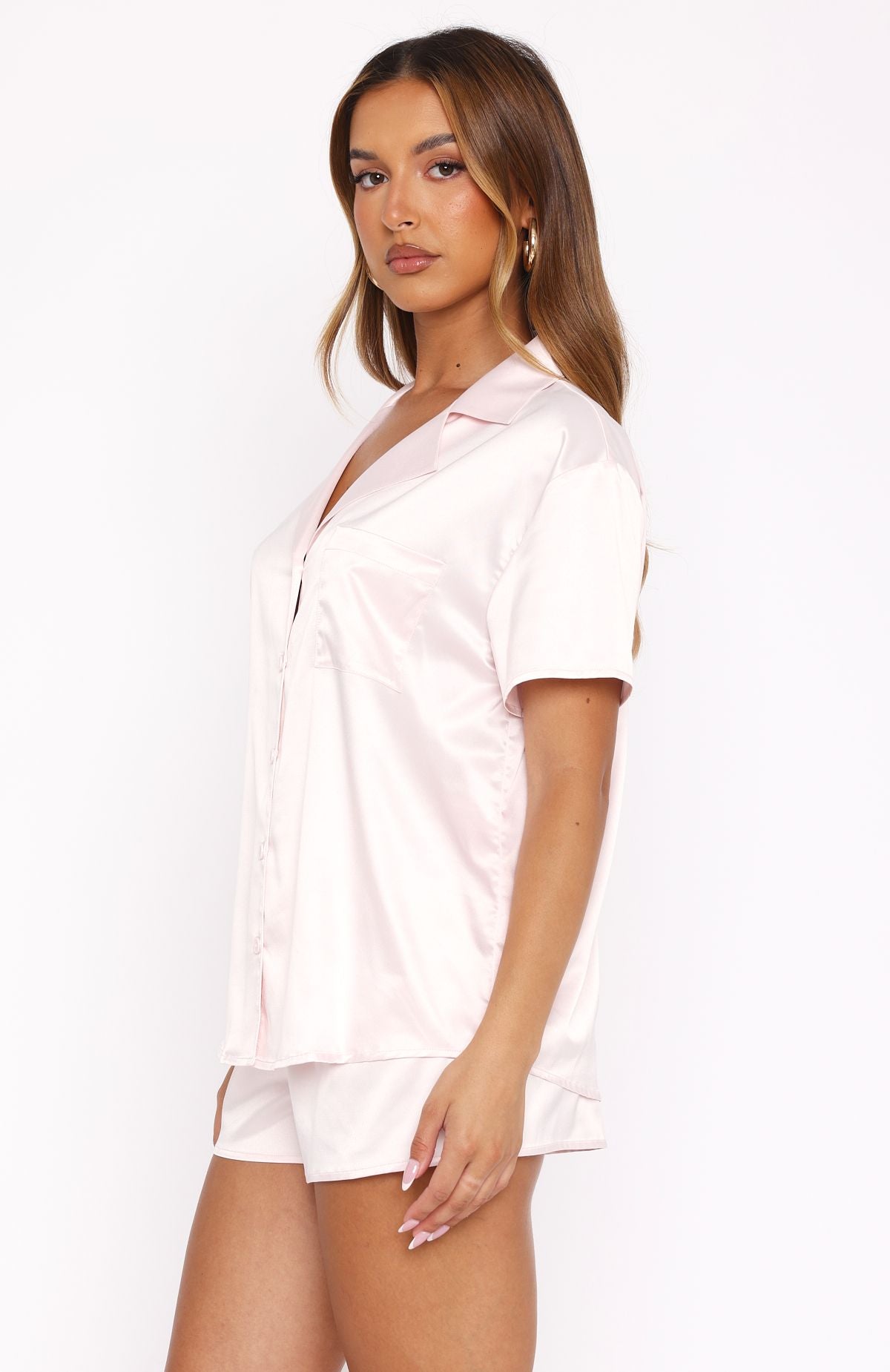 Premium Dreamscape Satin Pyjama Set - Baby Pink | Ultimate Comfort & Style