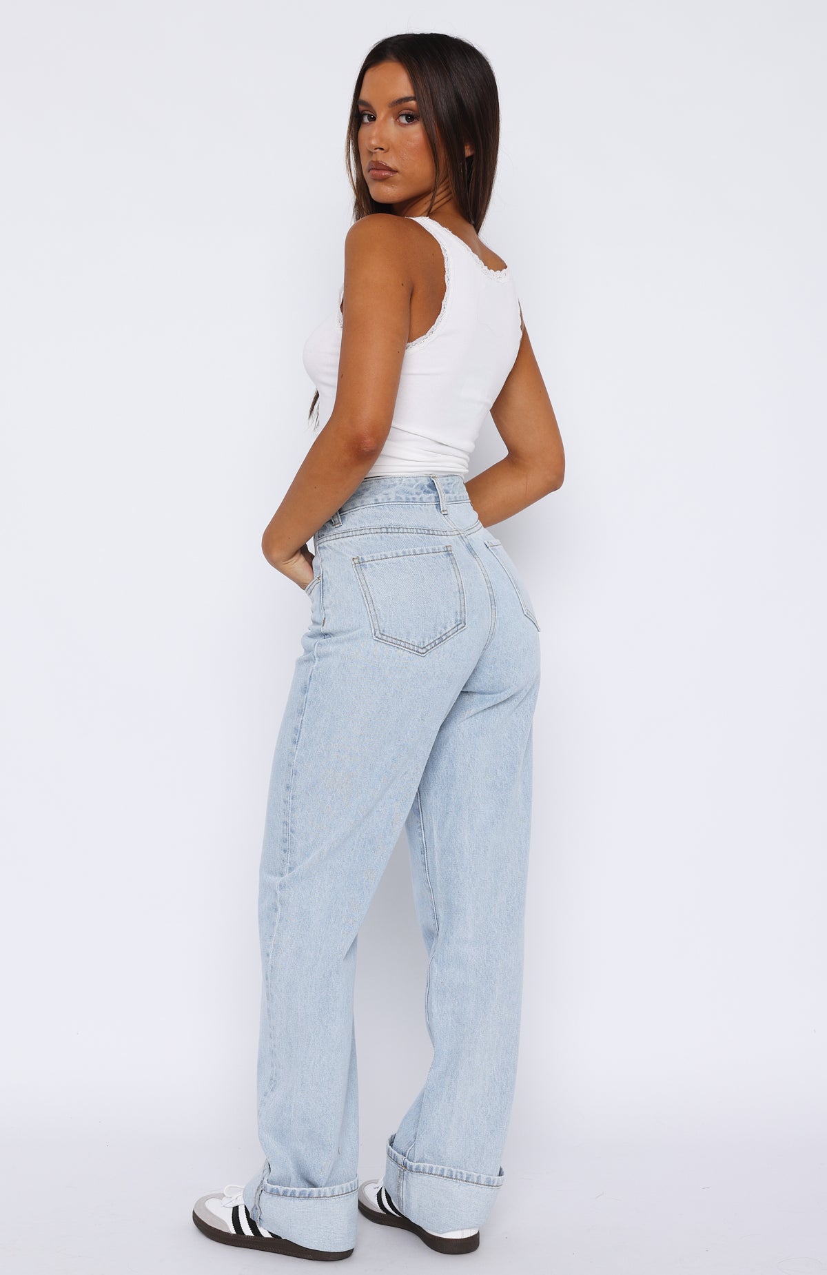 Premium Blair High Rise Wide Leg Jeans - Light Blue