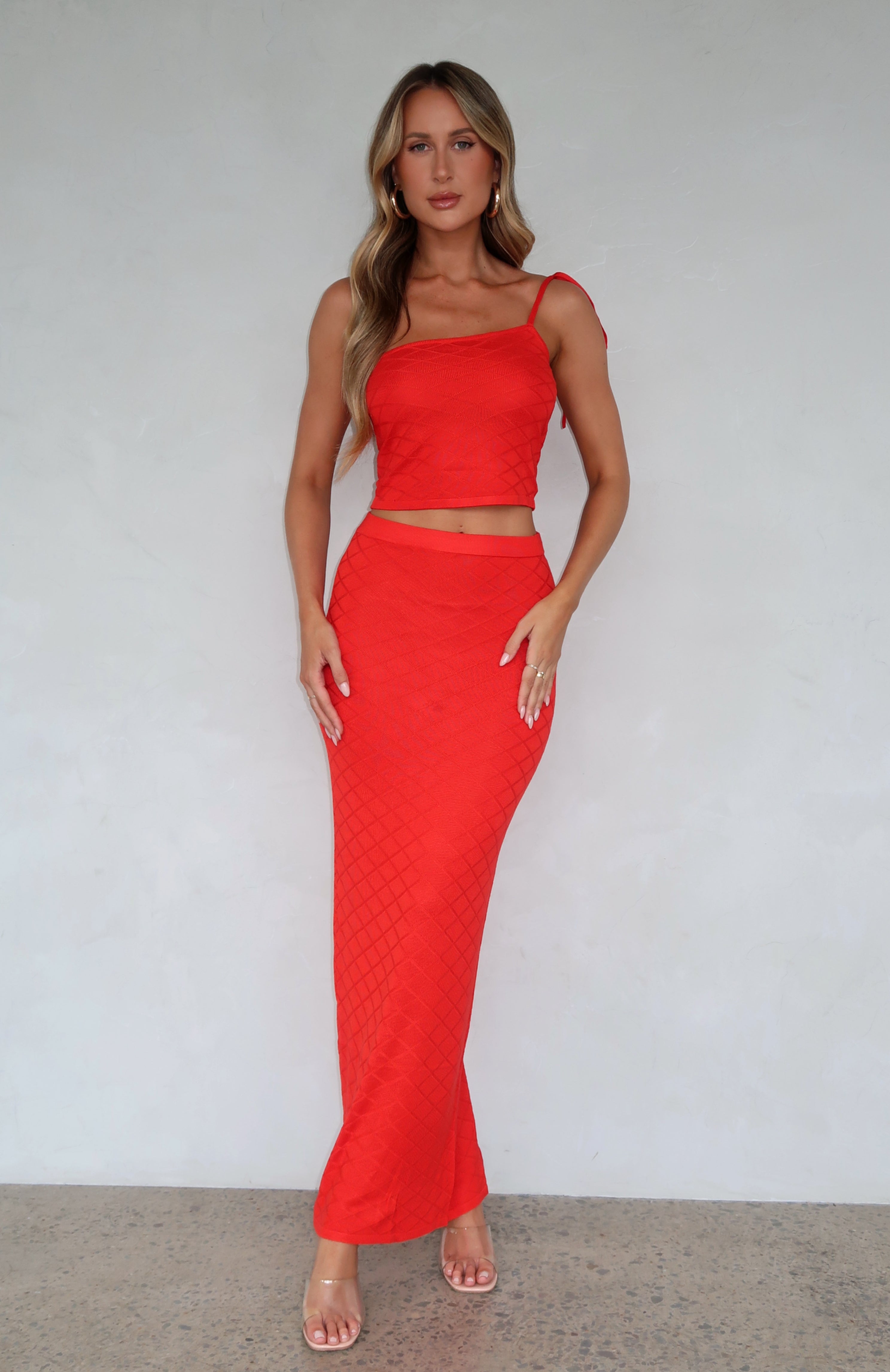 Ultimate Vacation Maxi Skirt - Chilli Red