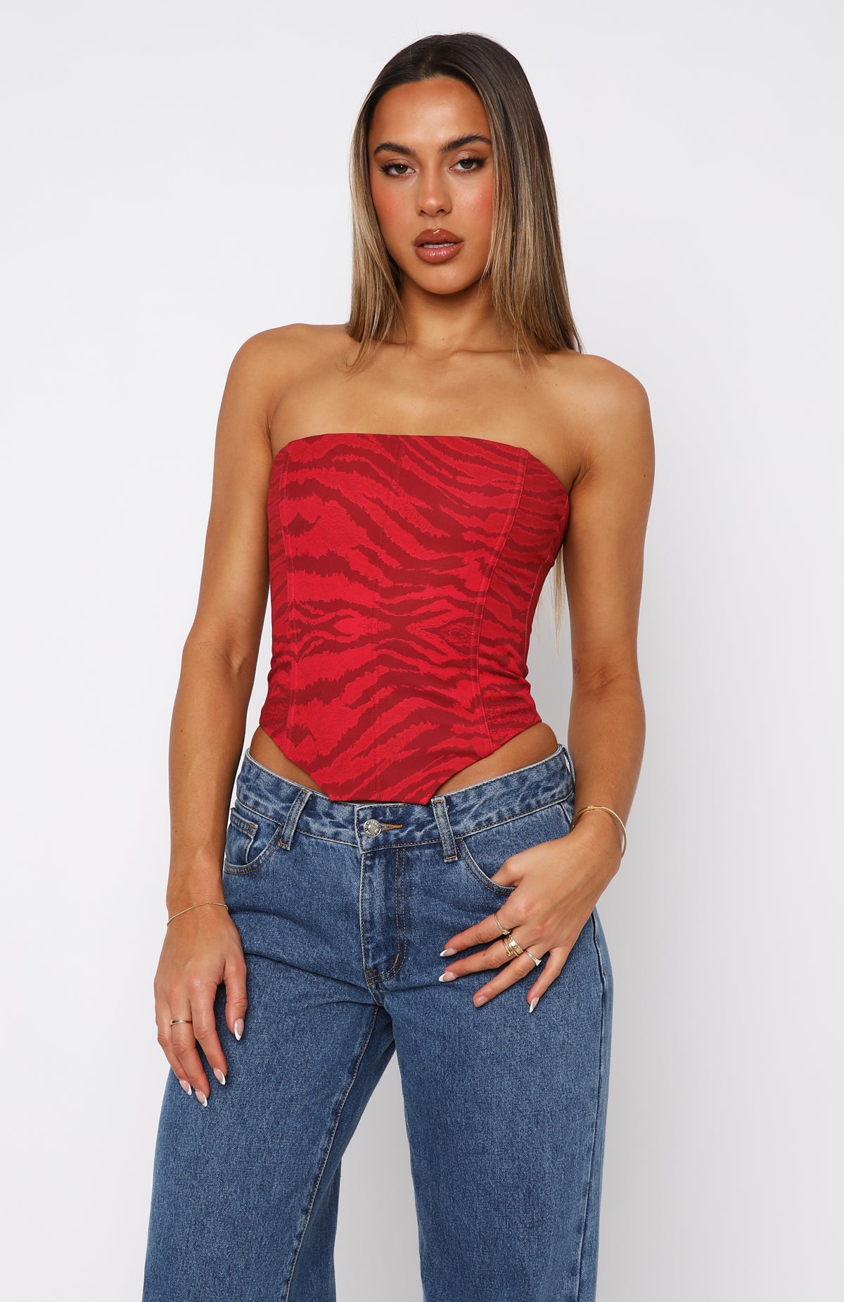 Ultimate Strapless Bustier - Rouge Zebra Print