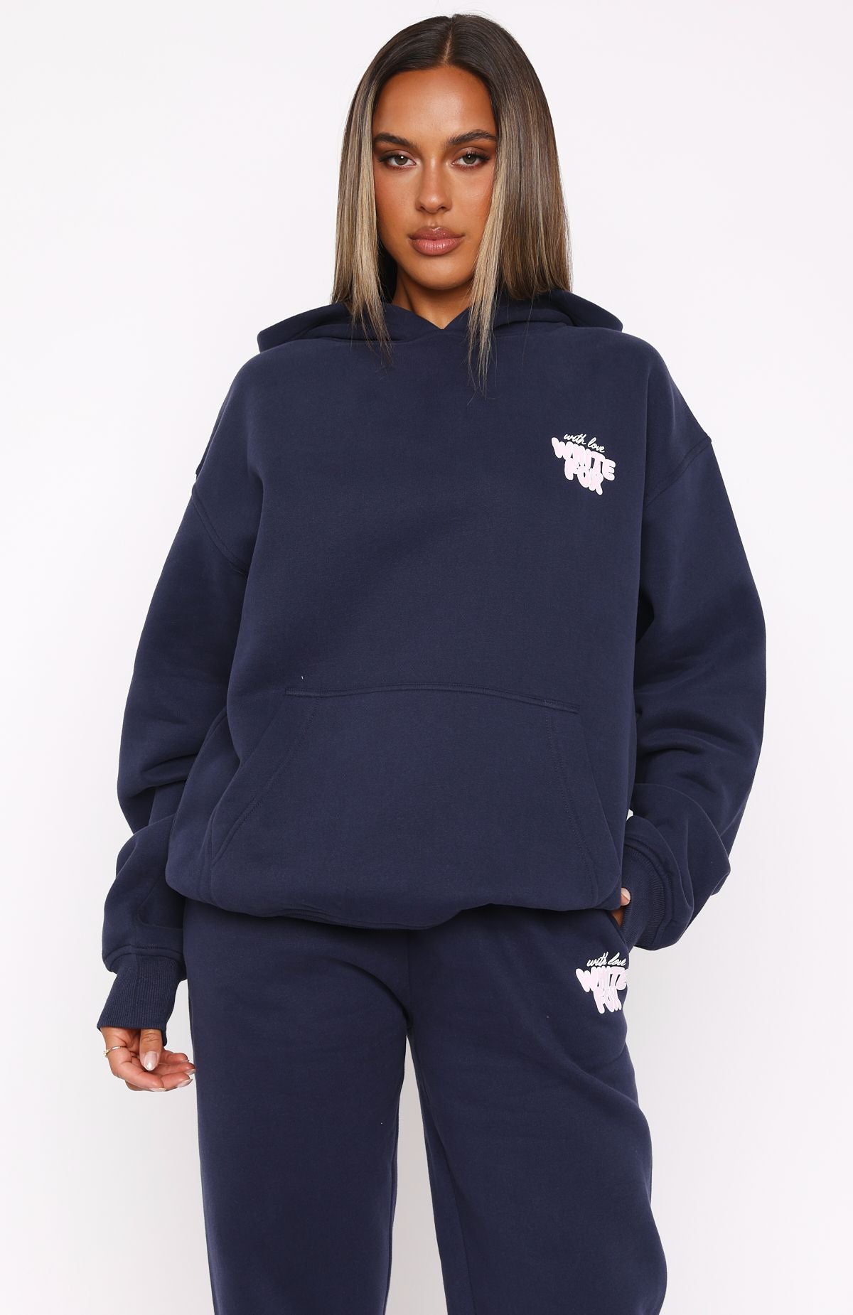 Premium With Love Always Oversized Hoodie - Navy | Ultimate Comfort