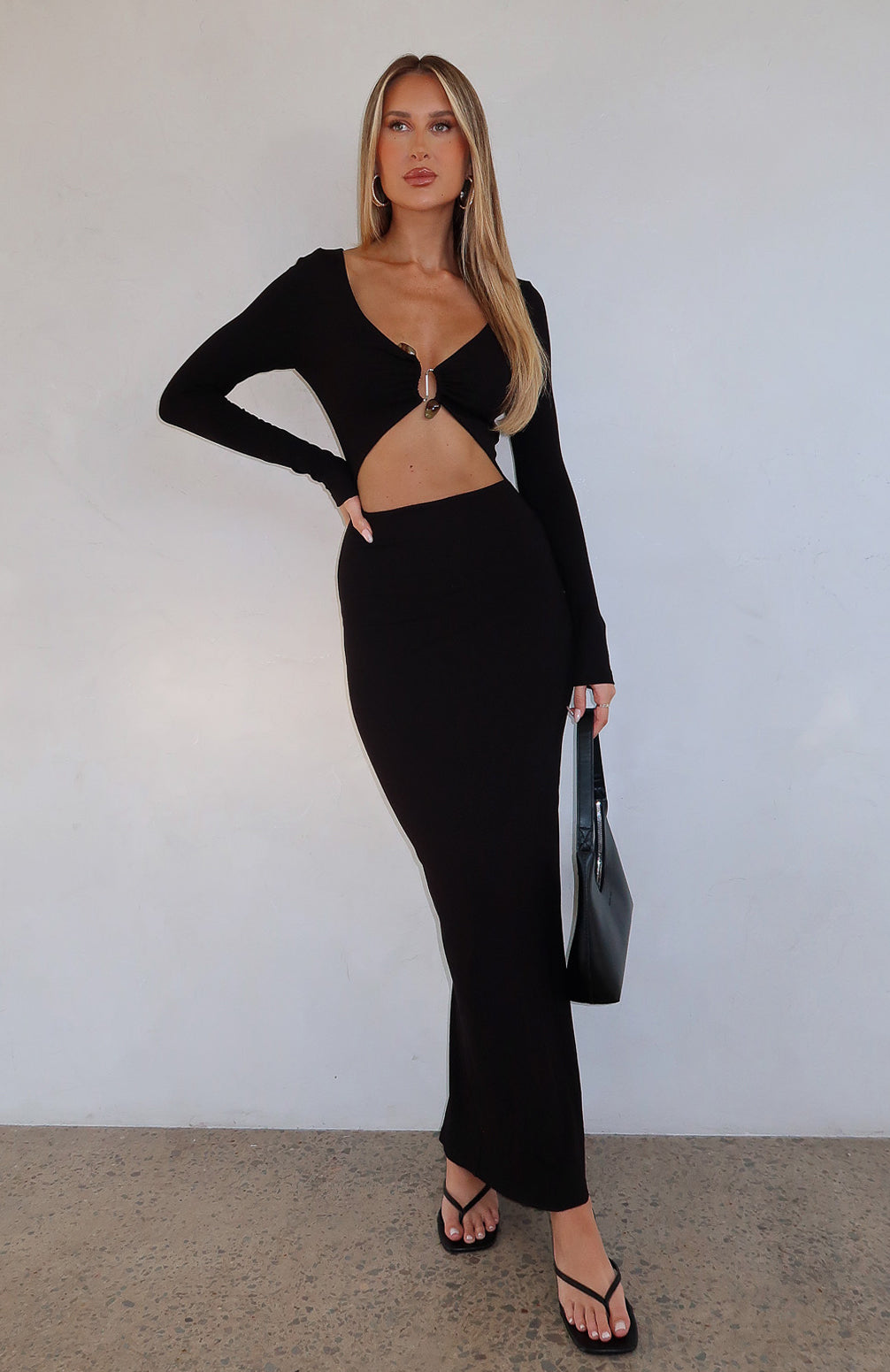 Premium Thinking Clearly Maxi Dress - Elegant Black