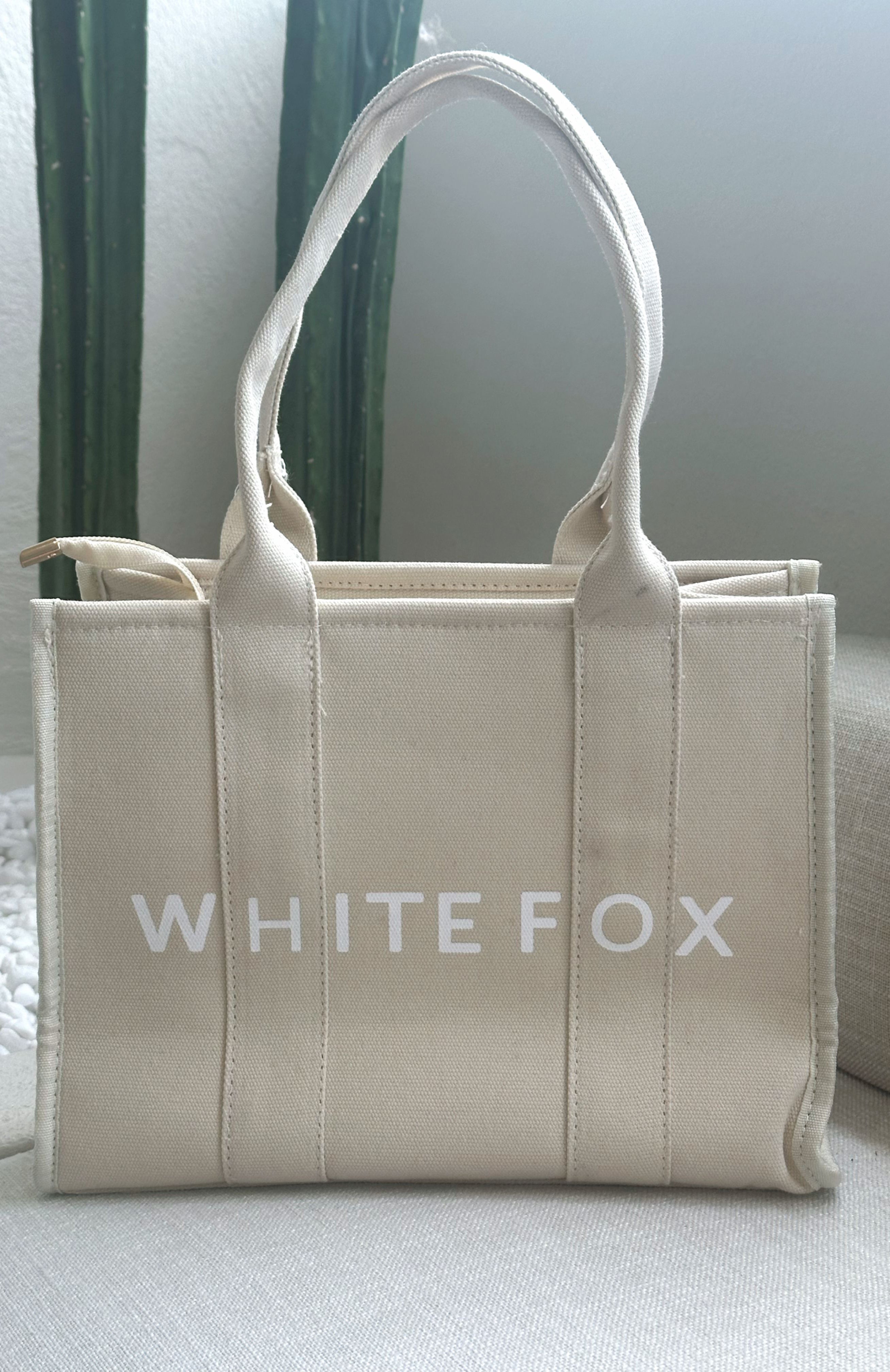 Premium White Fox Mini Tote Bag in Beige - Ultimate Style Upgrade
