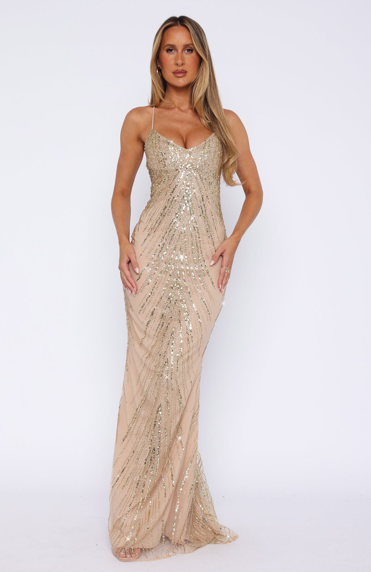 Ultimate Glamour Maxi Dress in Gold