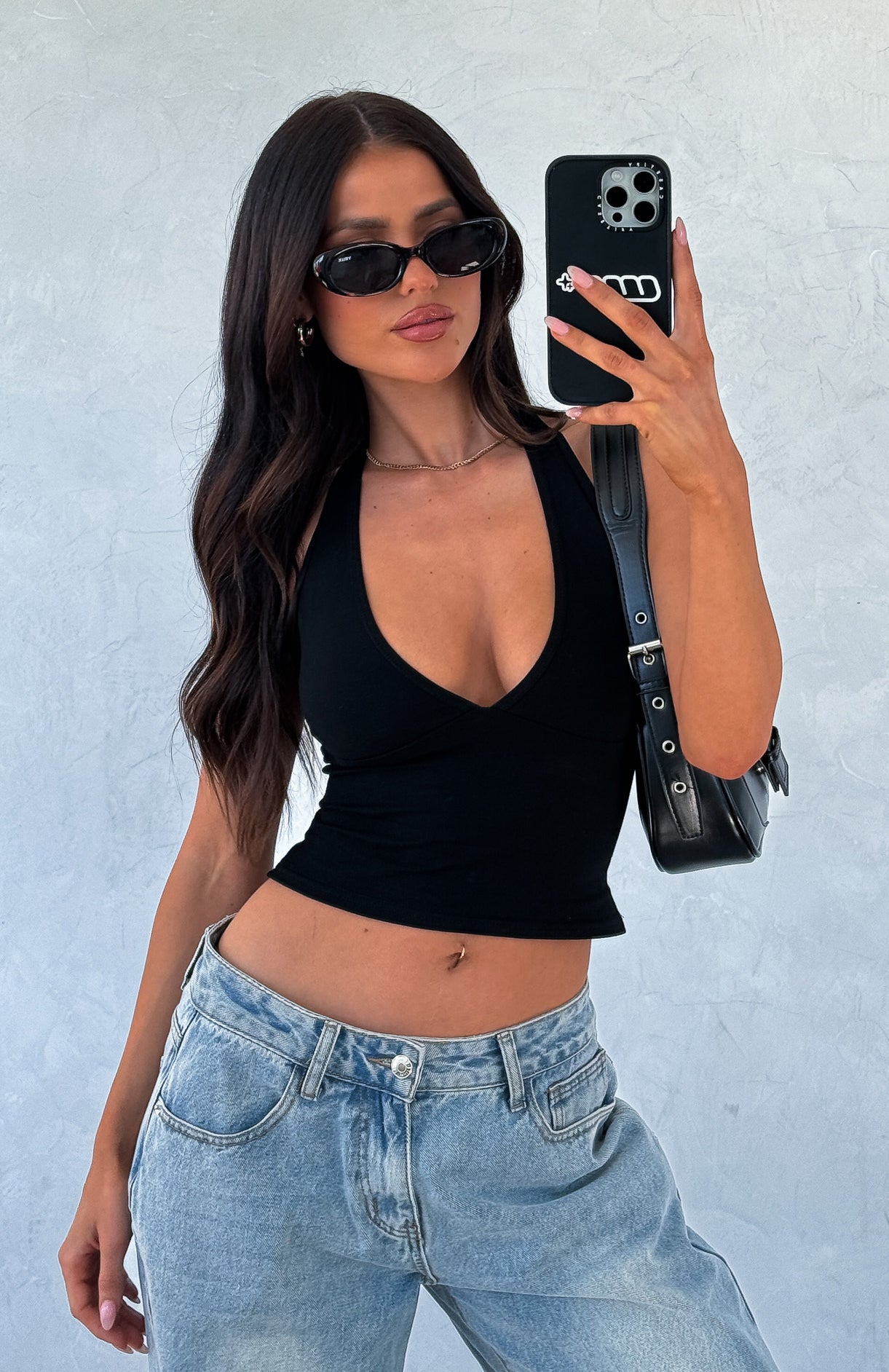 Premium Black Halter Top - Ultimate Style for On-the-Go