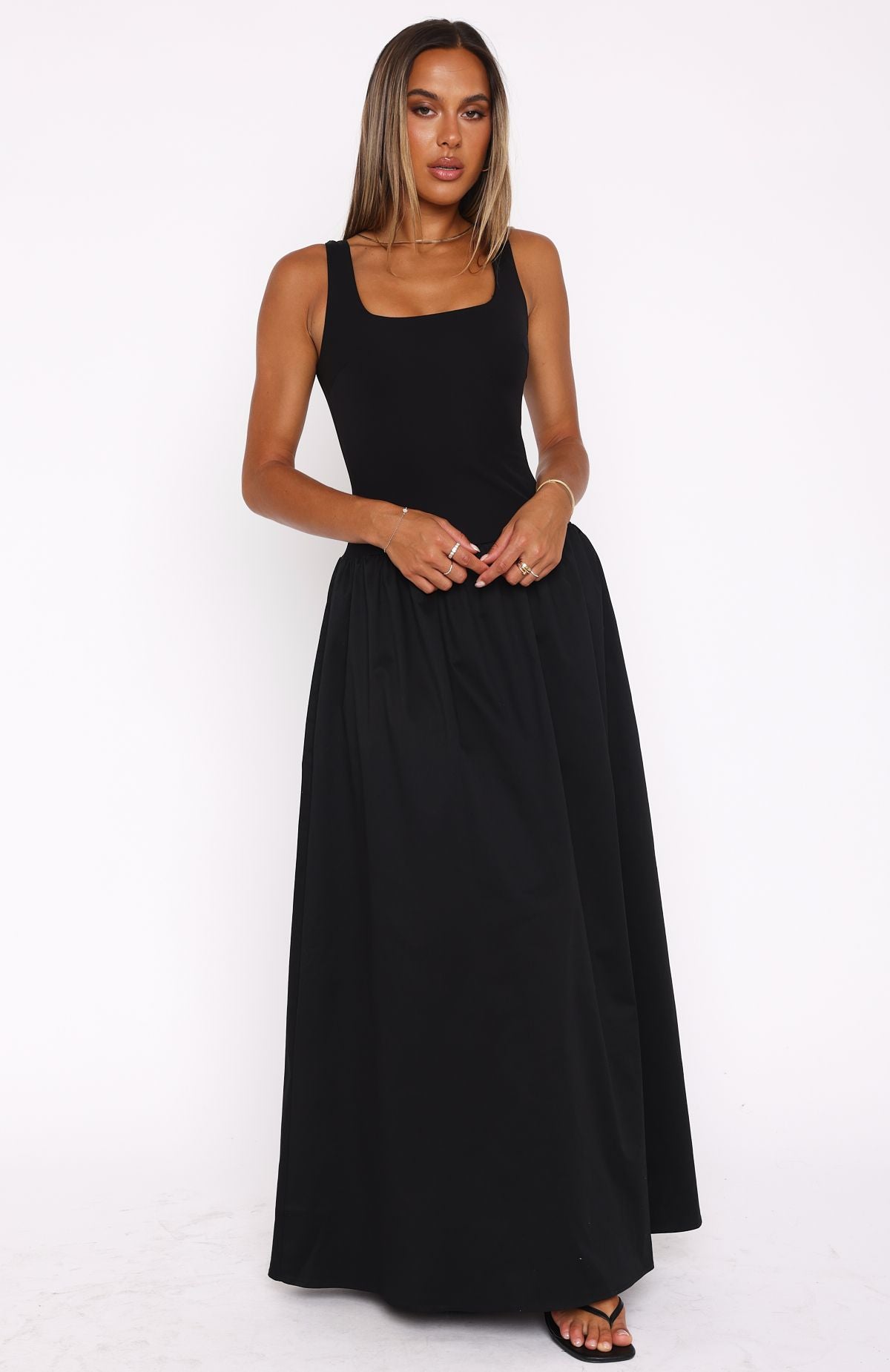 Ultimate Summer Delight Maxi Dress - Black | Premium Cotton Blend