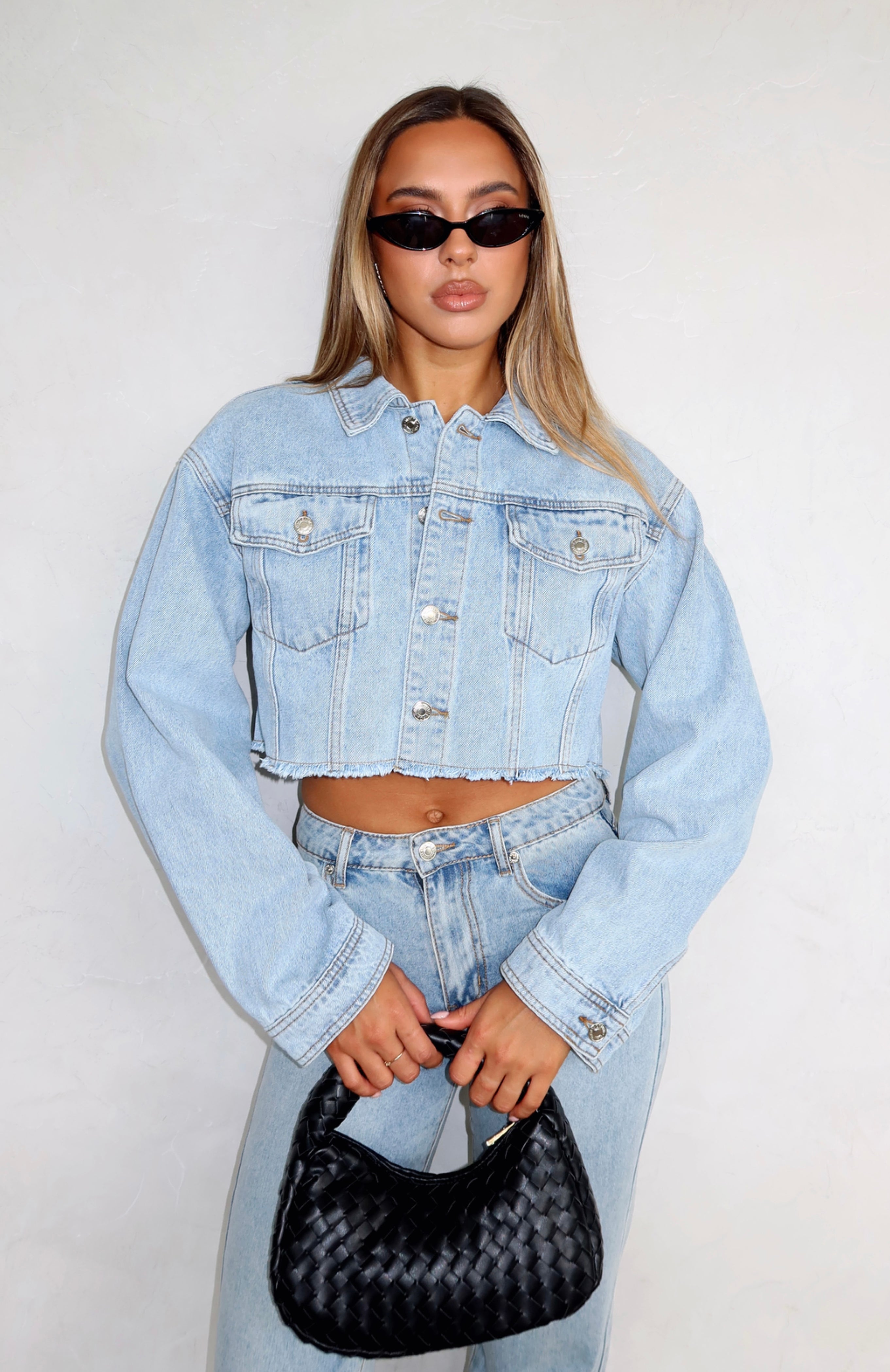 Ultimate Lightspeed Cropped Denim Jacket - Light Blue Wash