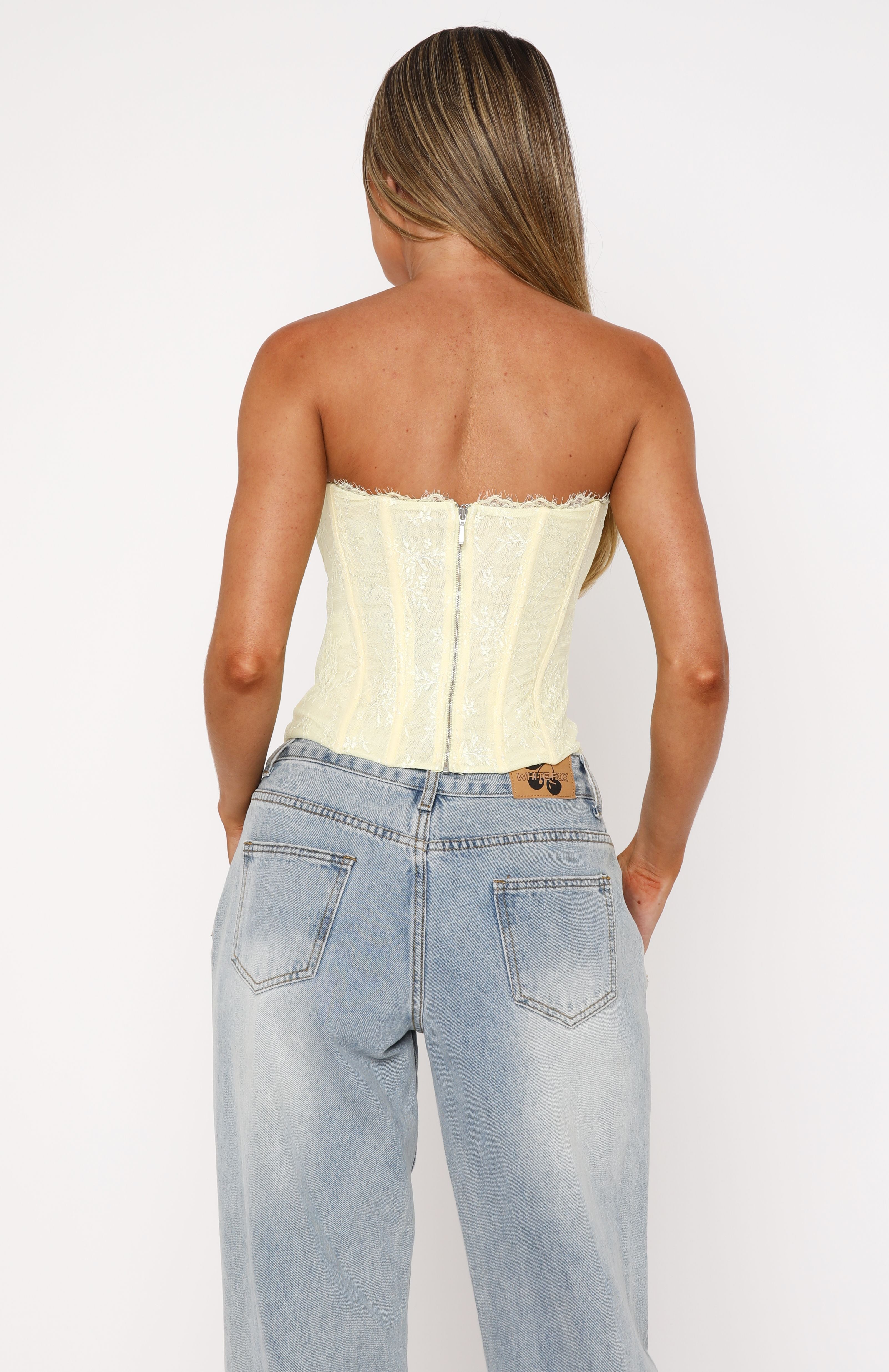 Ultimate Strapless Bustier Top in Lemon