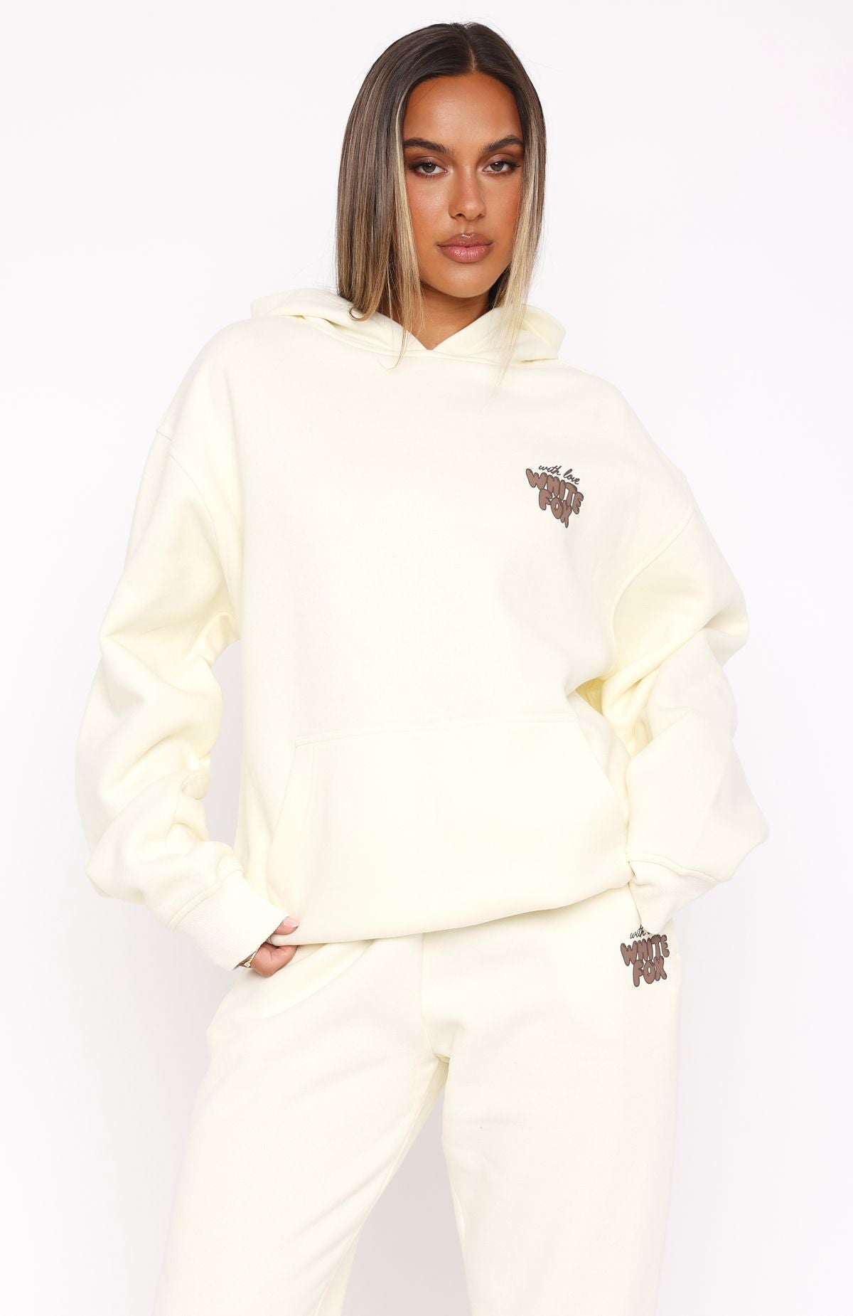 Ultimate Comfort With Love Always Oversized Hoodie - Cream