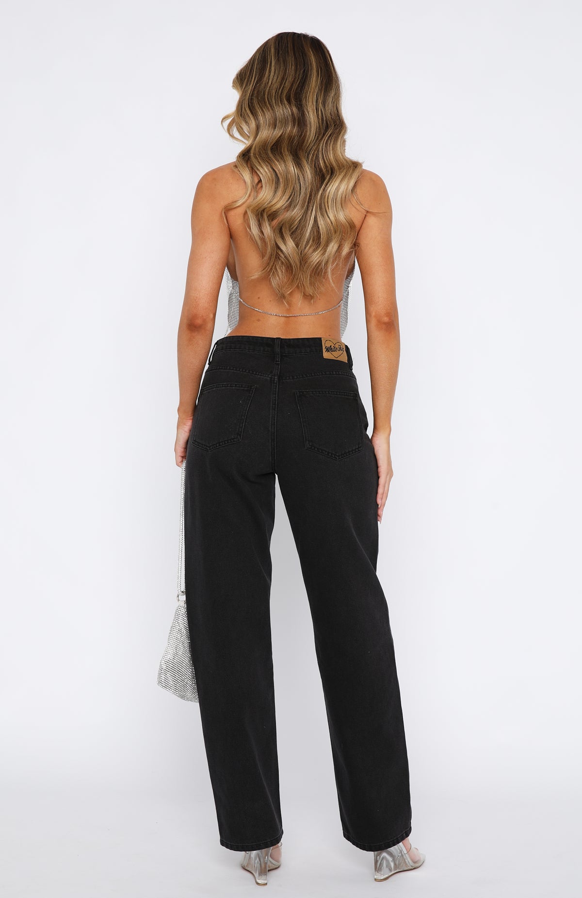 Premium With You Low Rise Wide Leg Jeans - Vintage Black