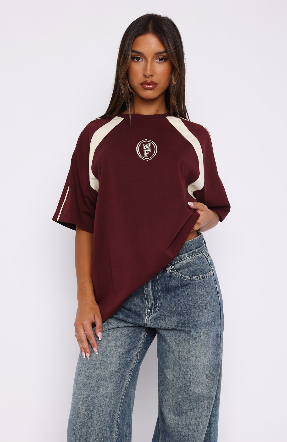 Ultimate Comfort Oversized Cotton Tee - Maroon