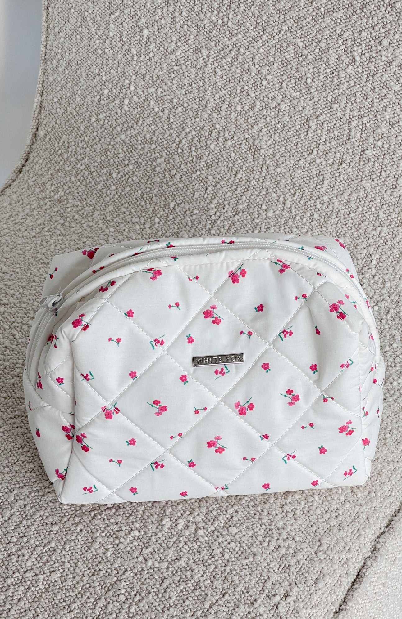 Premium Quilted Cosmetic Bag - Pink Blossom | Ultimate Beauty Organizer