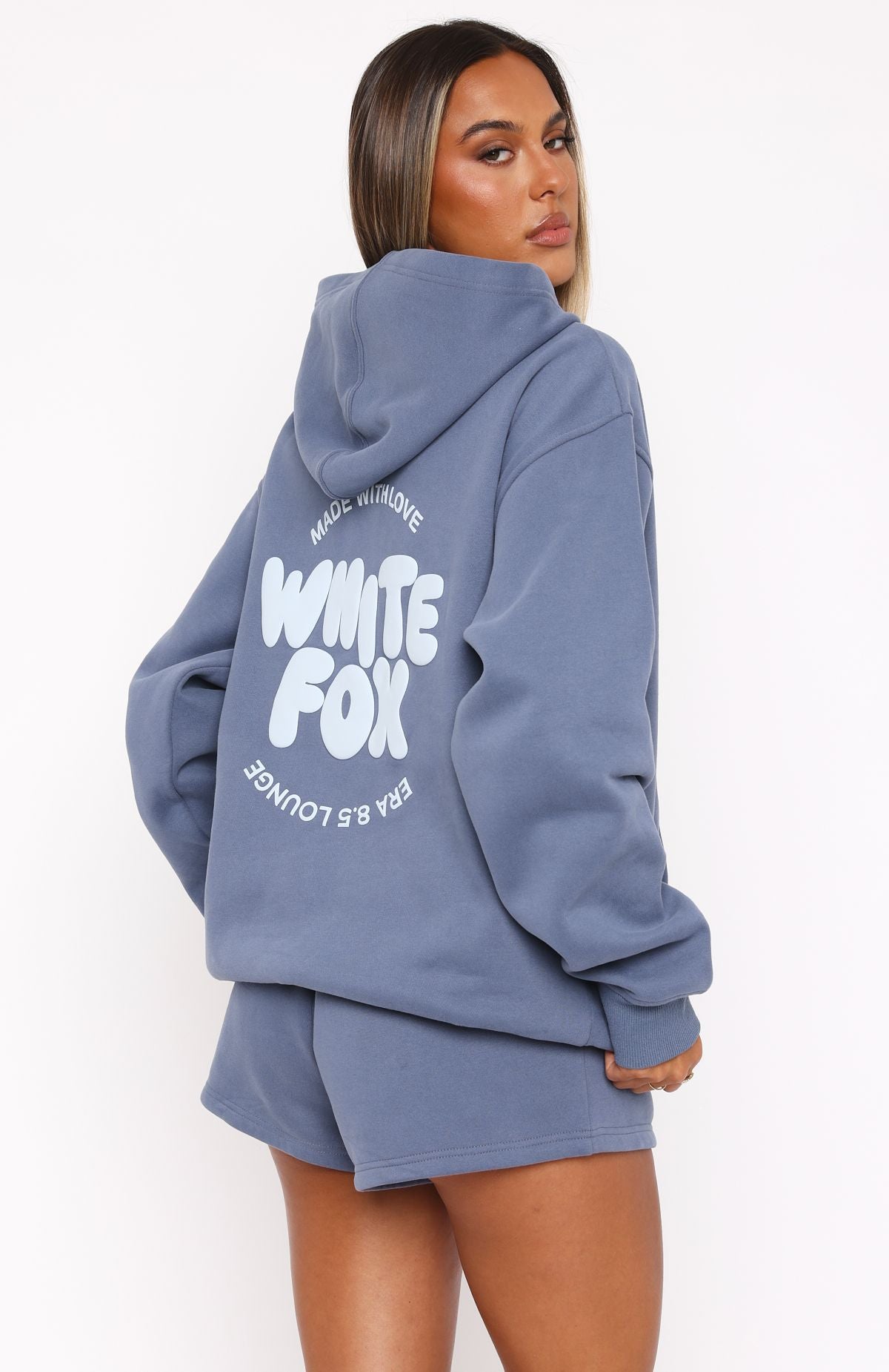 Premium With Love For You Oversized Hoodie - Ocean Blue