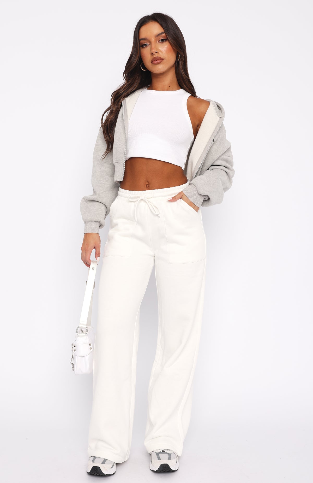 Premium Wide Leg Sweatpants in White - Ultimate Comfort