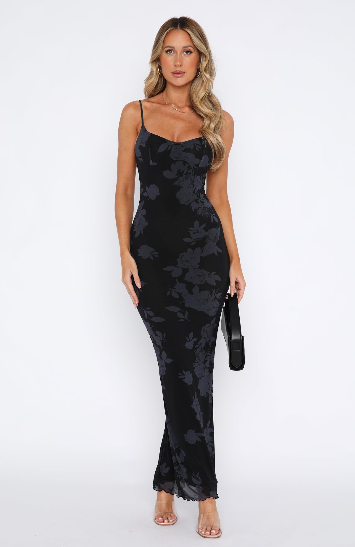 Ultimate Noir Rose Maxi Dress - I Don't Miss You Collection