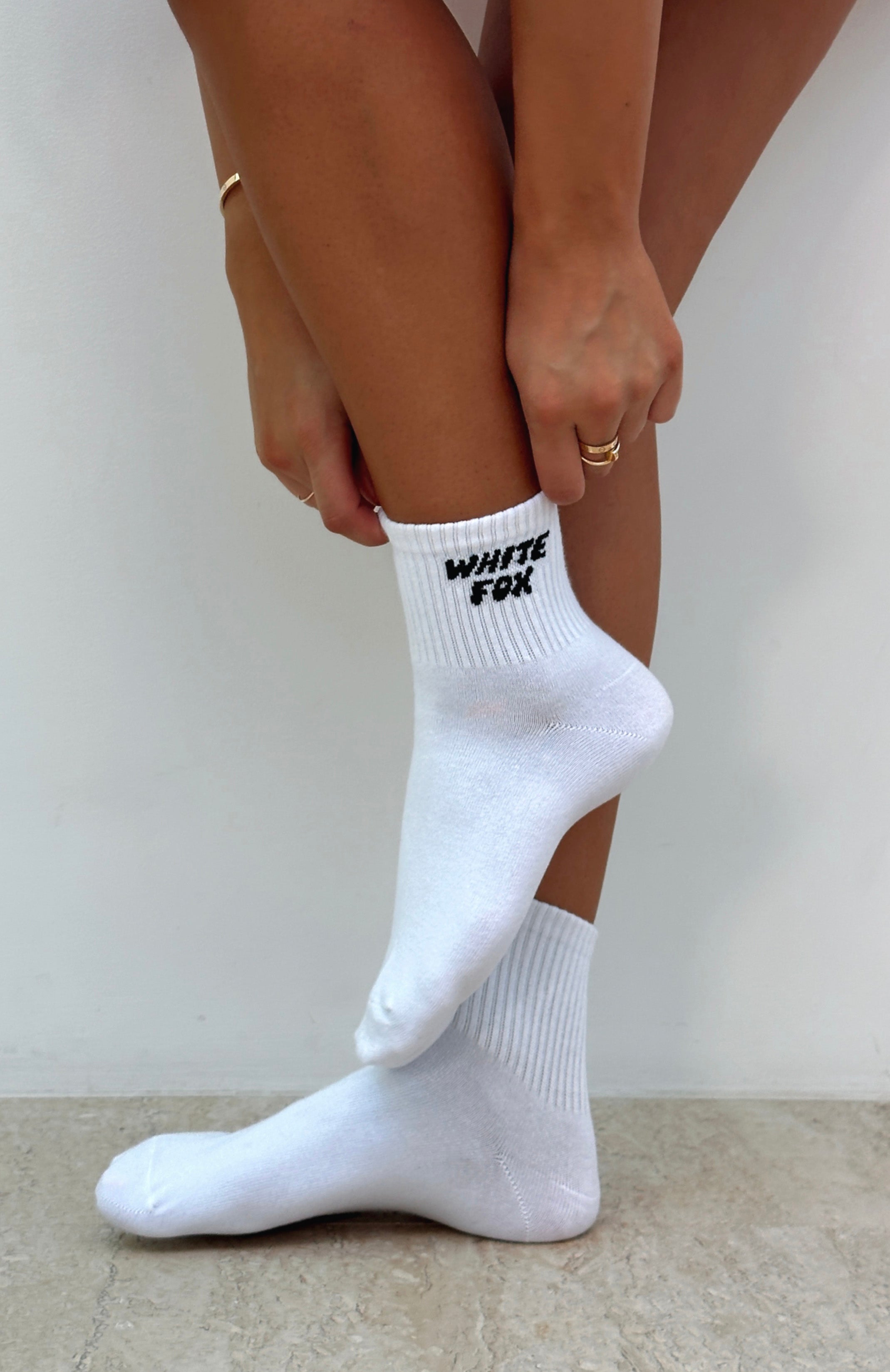 Premium Offstage Crew Socks - White/Black