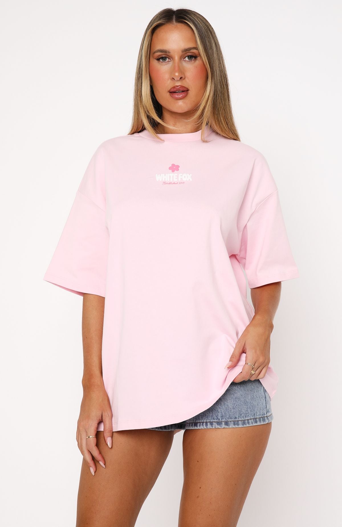 Premium Tropic Time Oversized Tee - Pink