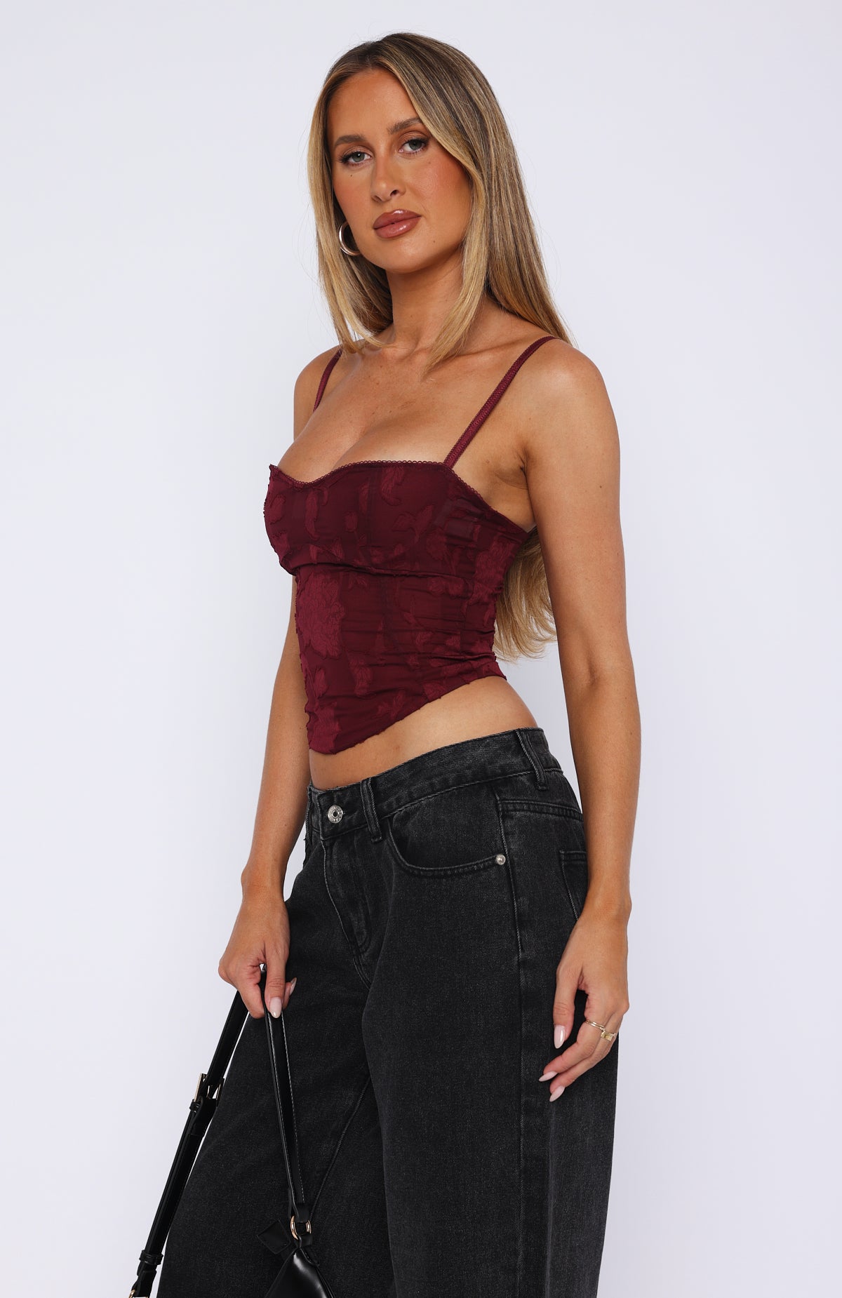 Premium Broken Dreams Wine Bustier - Ultimate Feminine Style