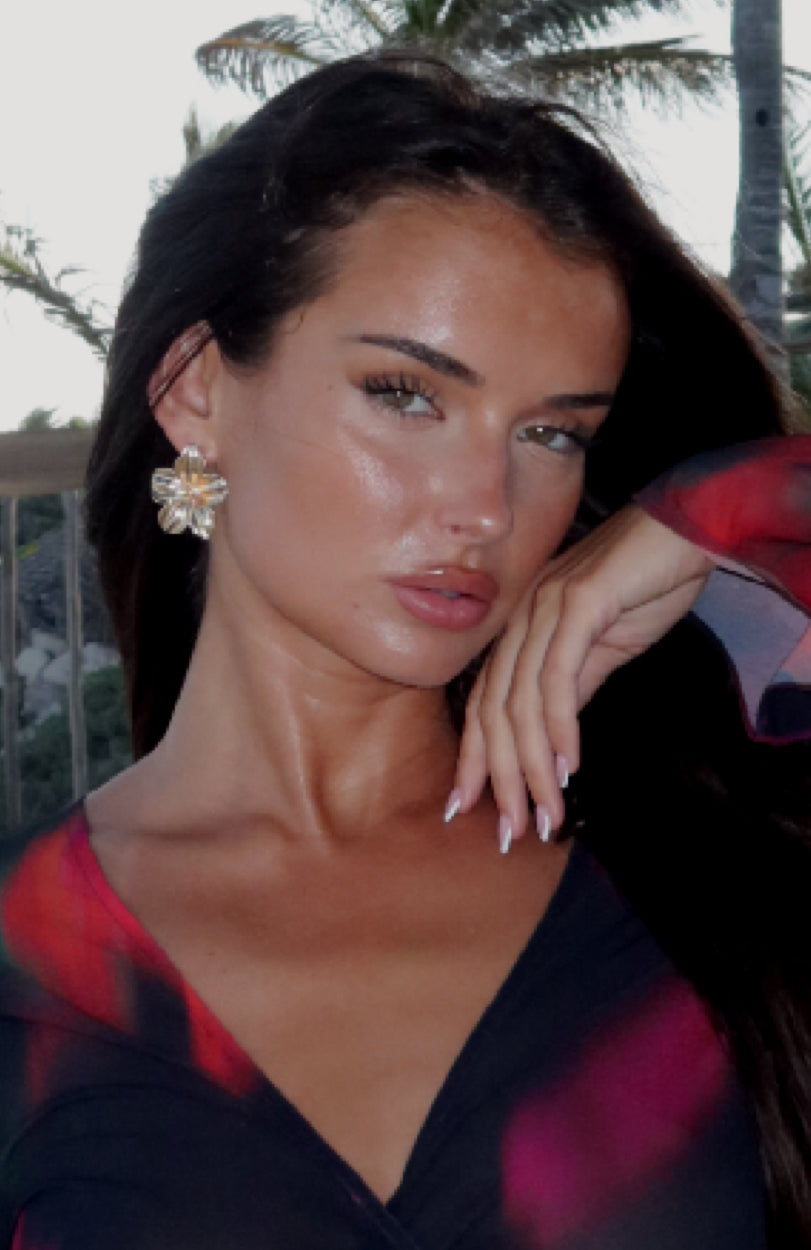 Premium Dolce Vita Gold Stud Earrings - Ultimate Floral Design