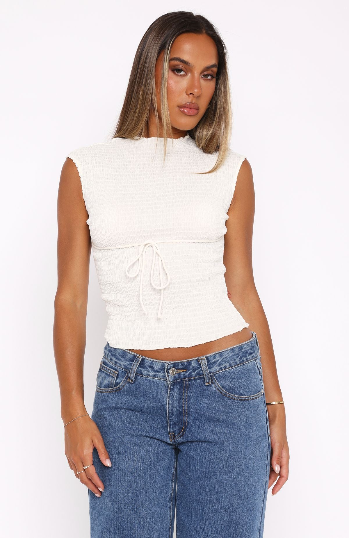 Ultimate Too Many Faces Chic Crop Top - Off White