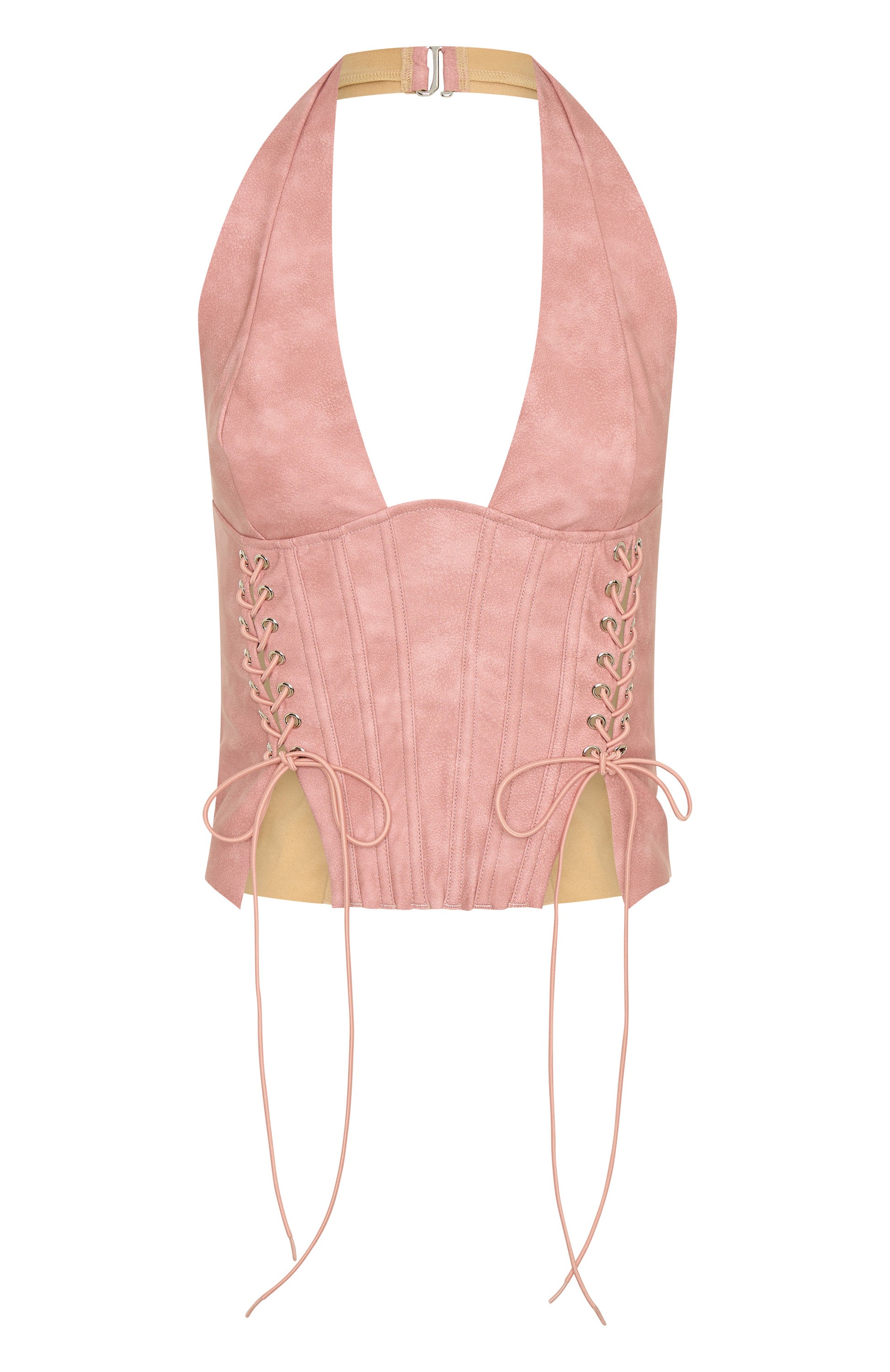 Ultimate Midnight Blues PU Bustier in Dusty Pink - Brooke Schofield Edit