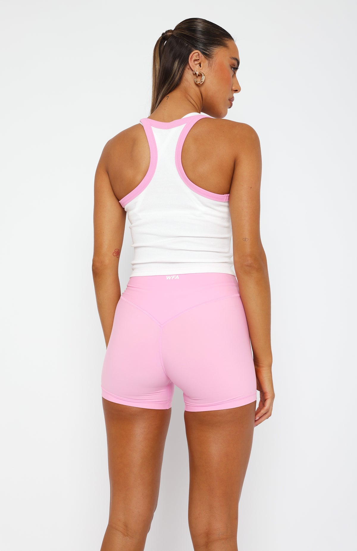 Premium Performance Sports Tank - White/Baby Pink