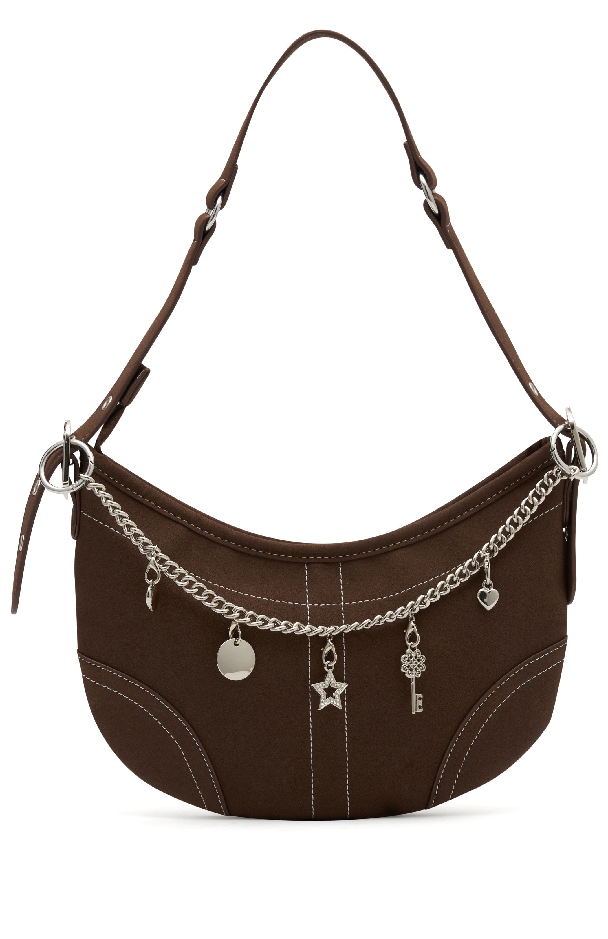 Premium Caroline Shoulder Bag in Luxurious Chocolate Suede