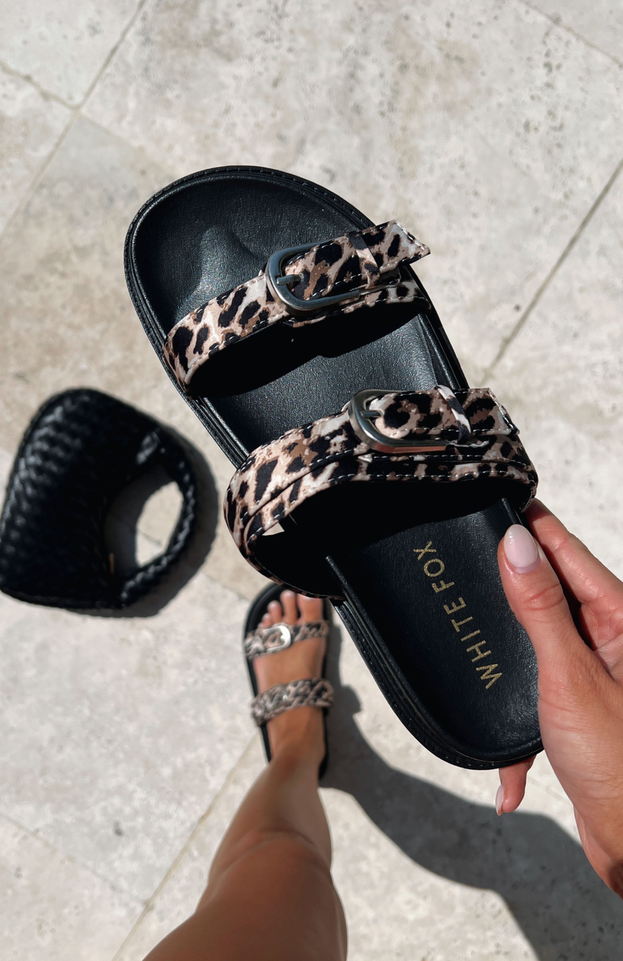 Premium Leopard Print Plot Twist Slides