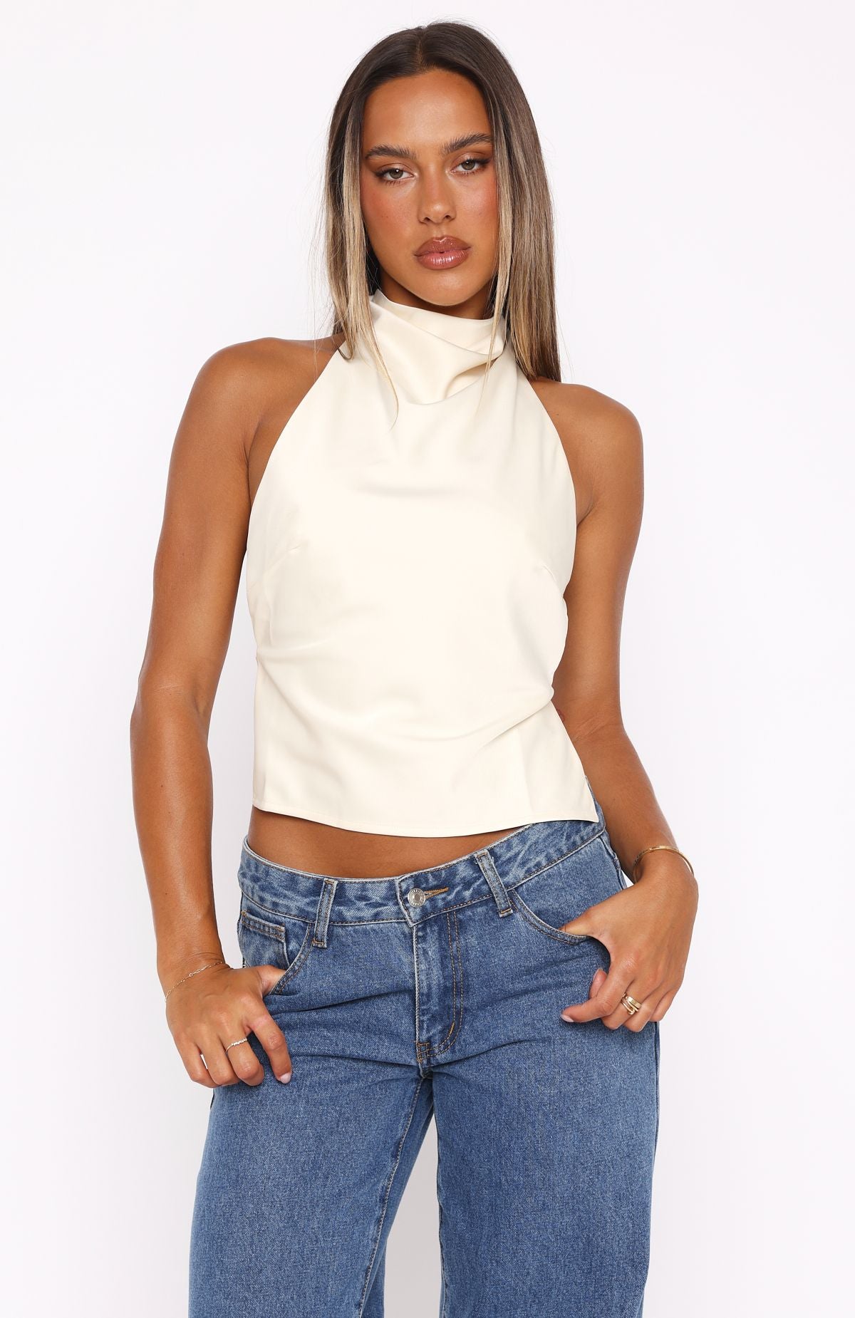 Premium Halter Top Pearl - Ultimate Night Out Essential