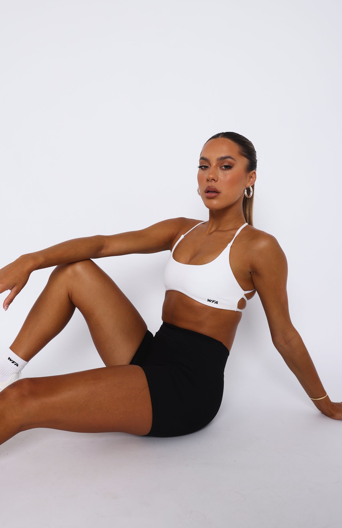 Premium White Fox Active Sports Crop Top