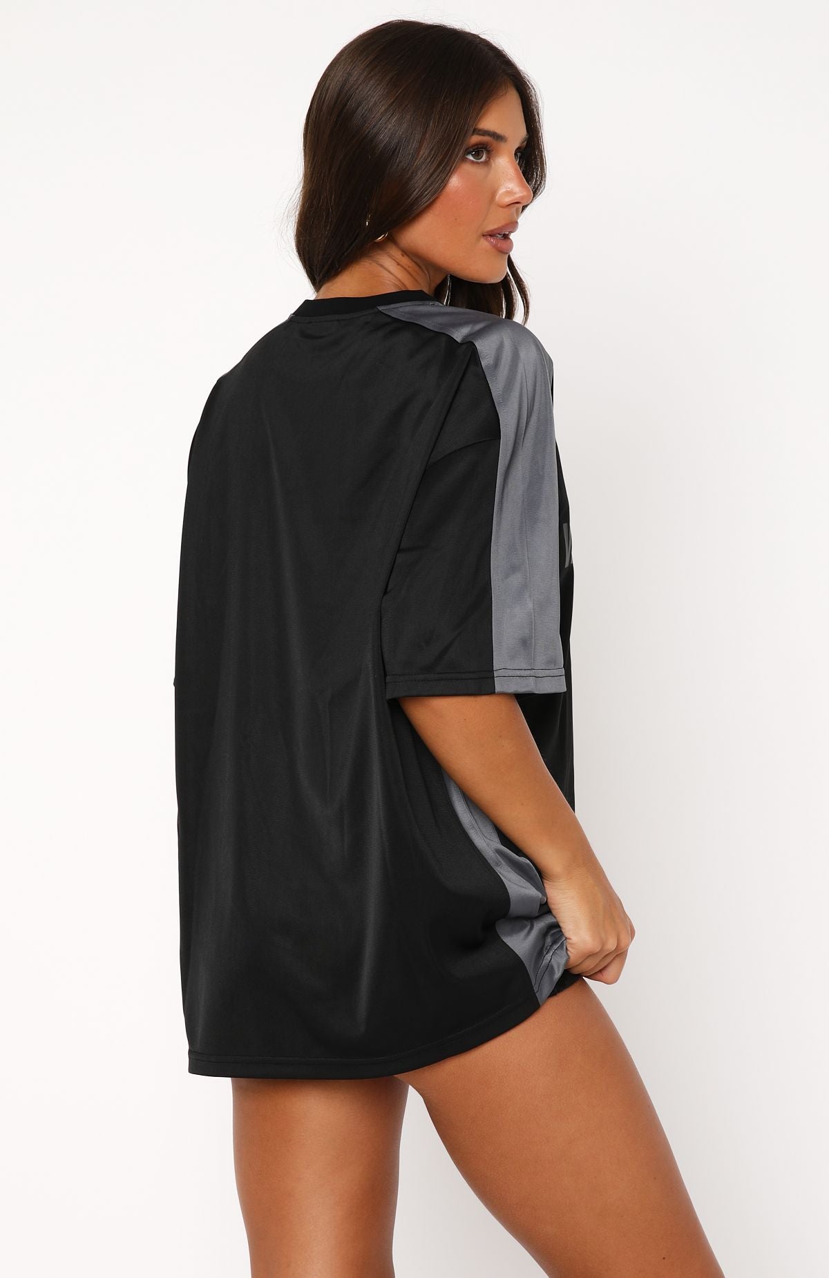 Premium Oversized Jersey Tee - Black/Charcoal